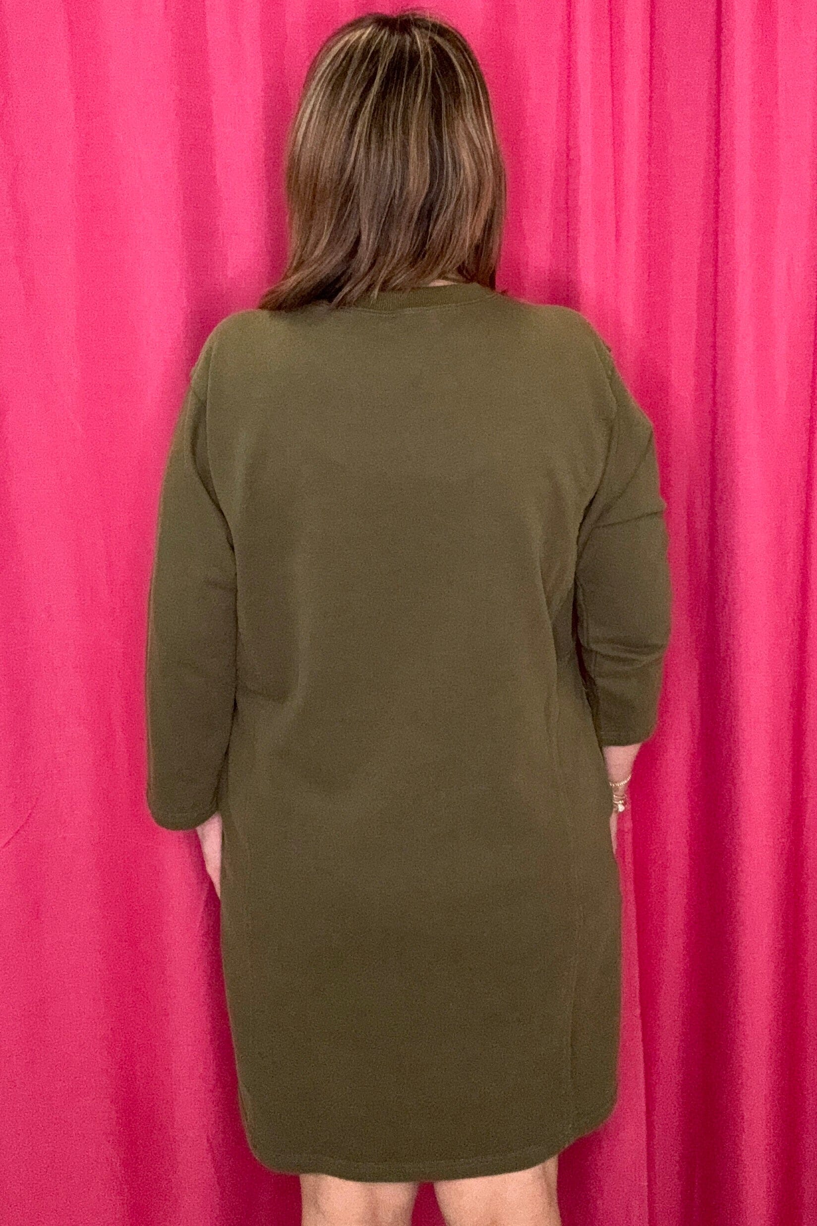 3/4 Sleeve Sweater Dress w/Flower DRESS JODIFL