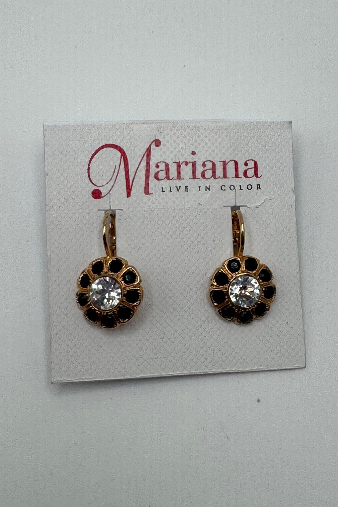 Large Daisy Leverback Earrings in Black Orchid BETTERBRANDJEWELRY Mariana
