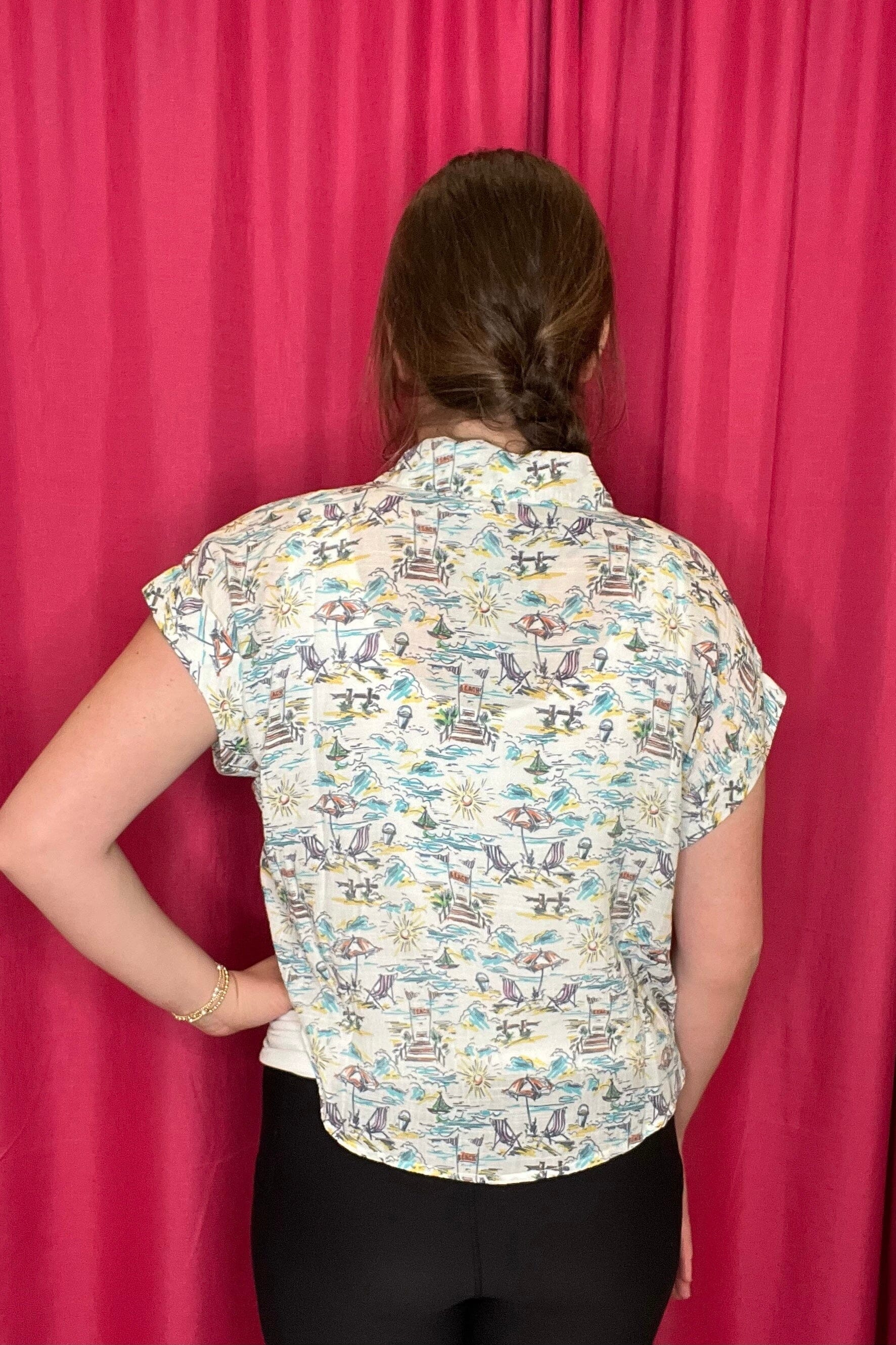 Printed Short Sleeve Button Down Top MISSY TOP SPECIAL ZAC & RACHEL