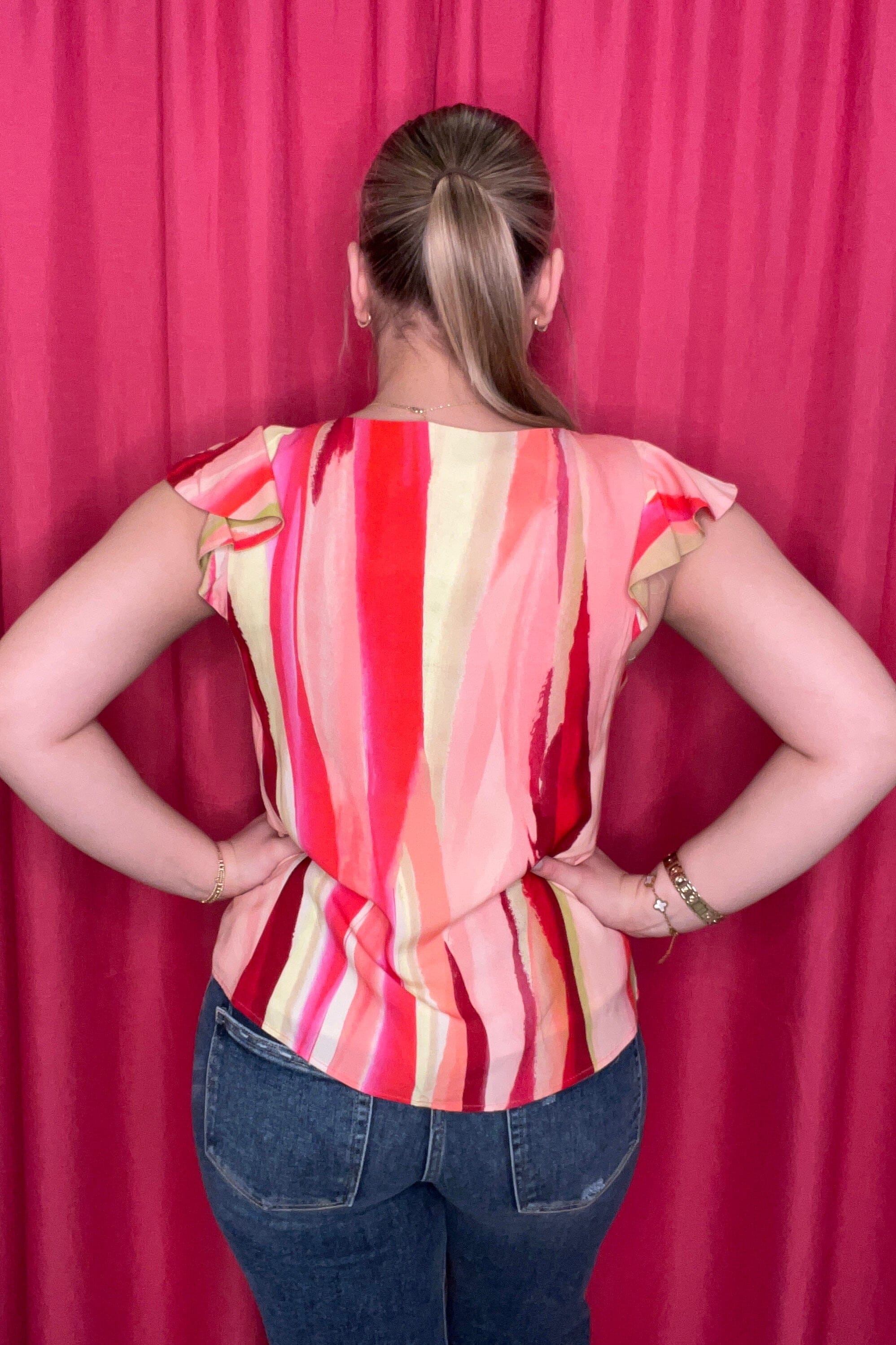 Flutter Sleeve Scoop Neck Woven Top MISSY TOP SPECIAL LIVERPOOL