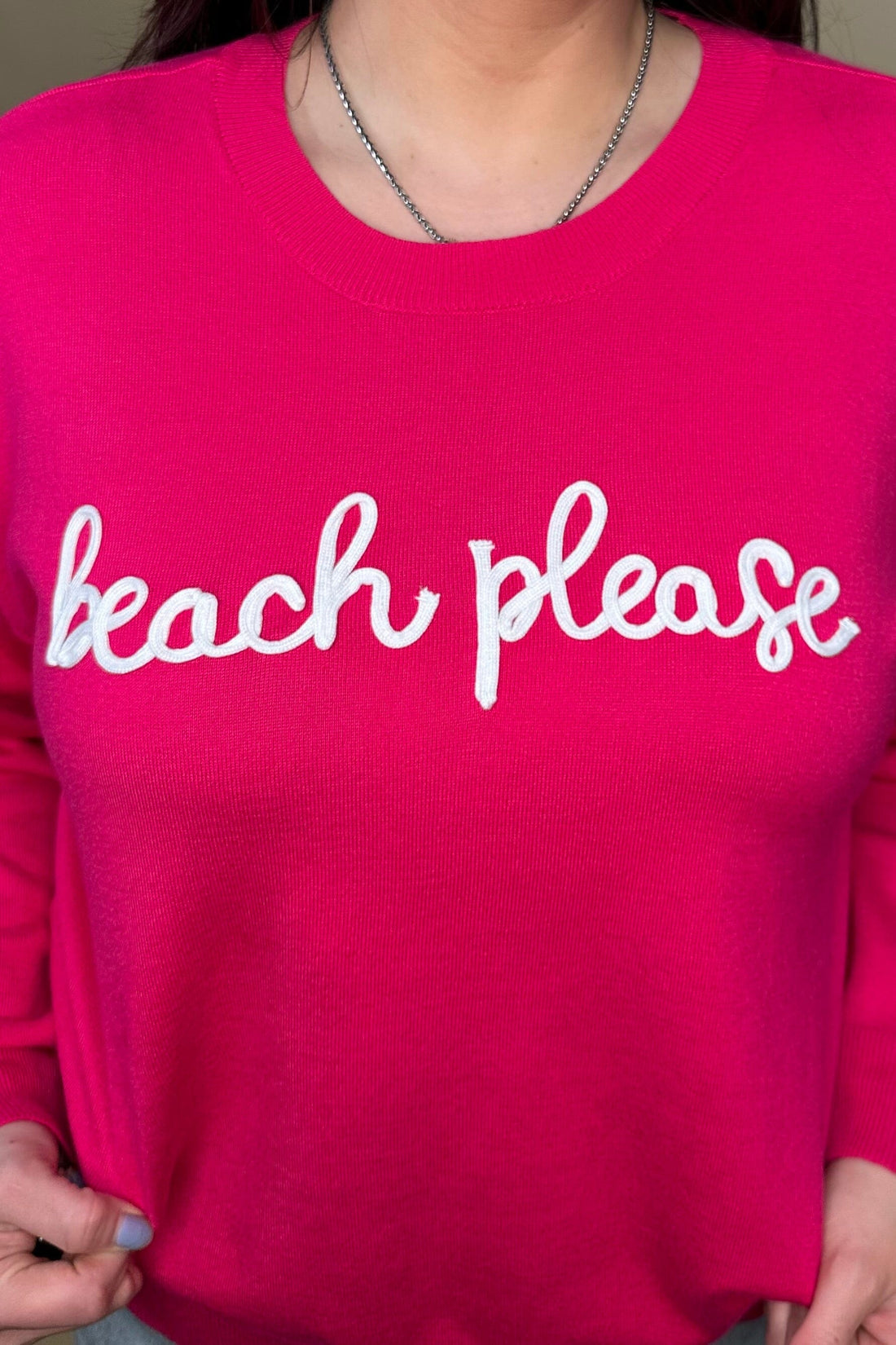 "Beach Please" Long Sleeve Pullover Sweatshirt MISSY TOP SPECIAL ZAC & RACHEL