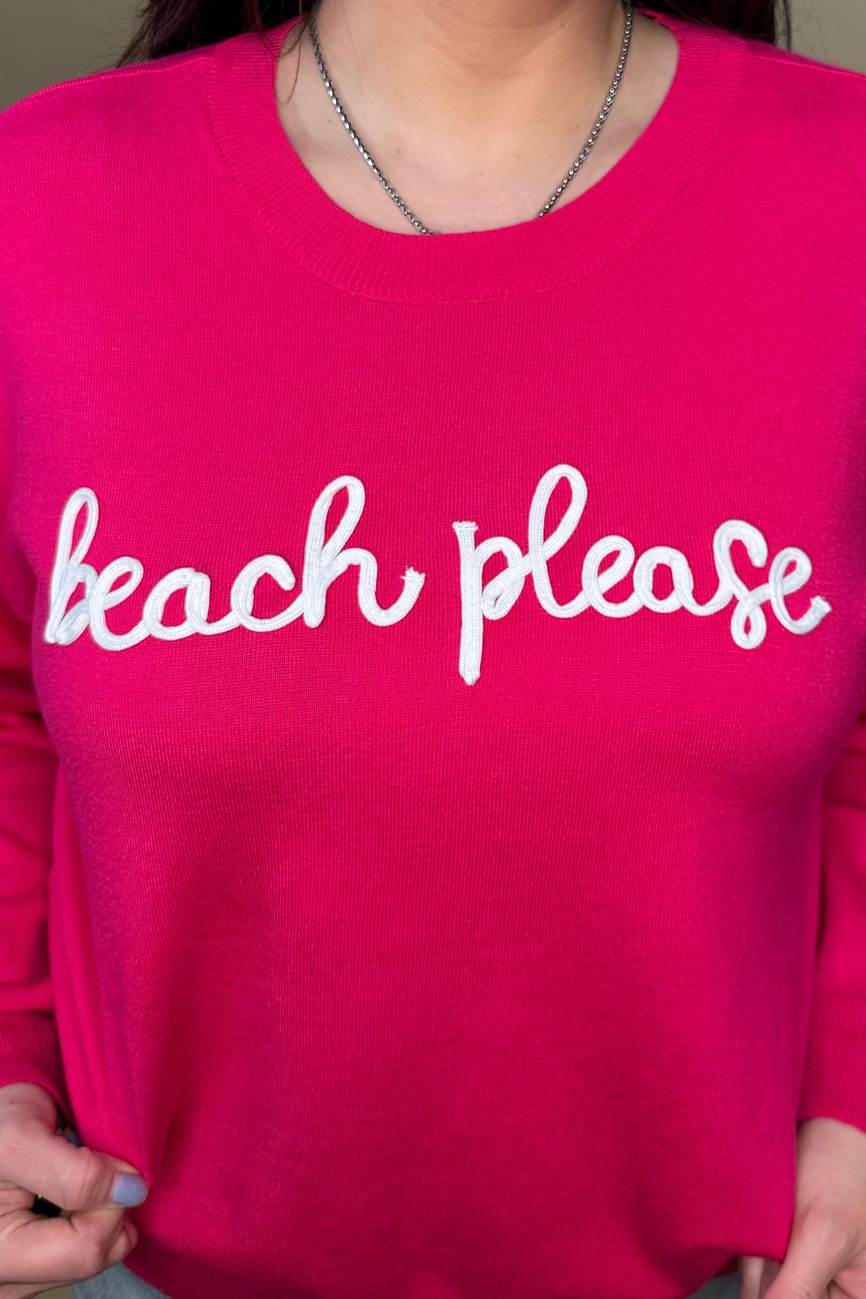 "Beach Please" Long Sleeve Pullover Sweatshirt MISSY TOP SPECIAL ZAC & RACHEL