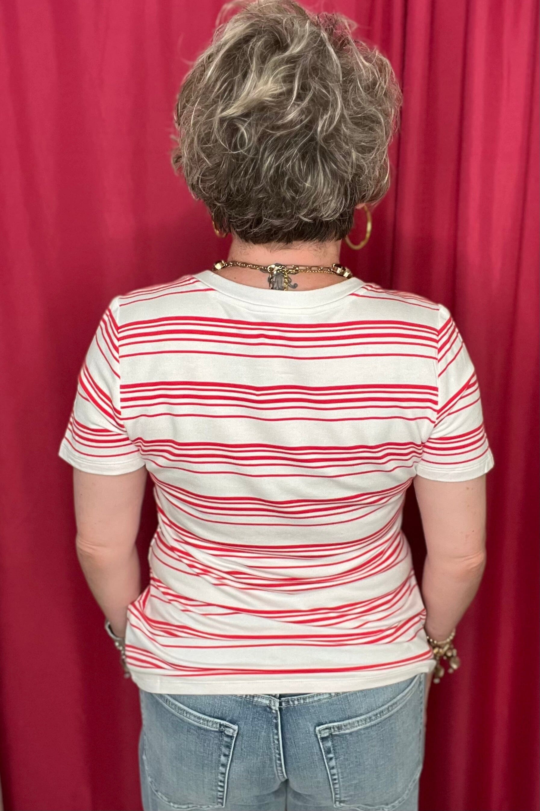 Short Sleeve V-Neck Knit Tee MISSY BASIC KNIT LIVERPOOL