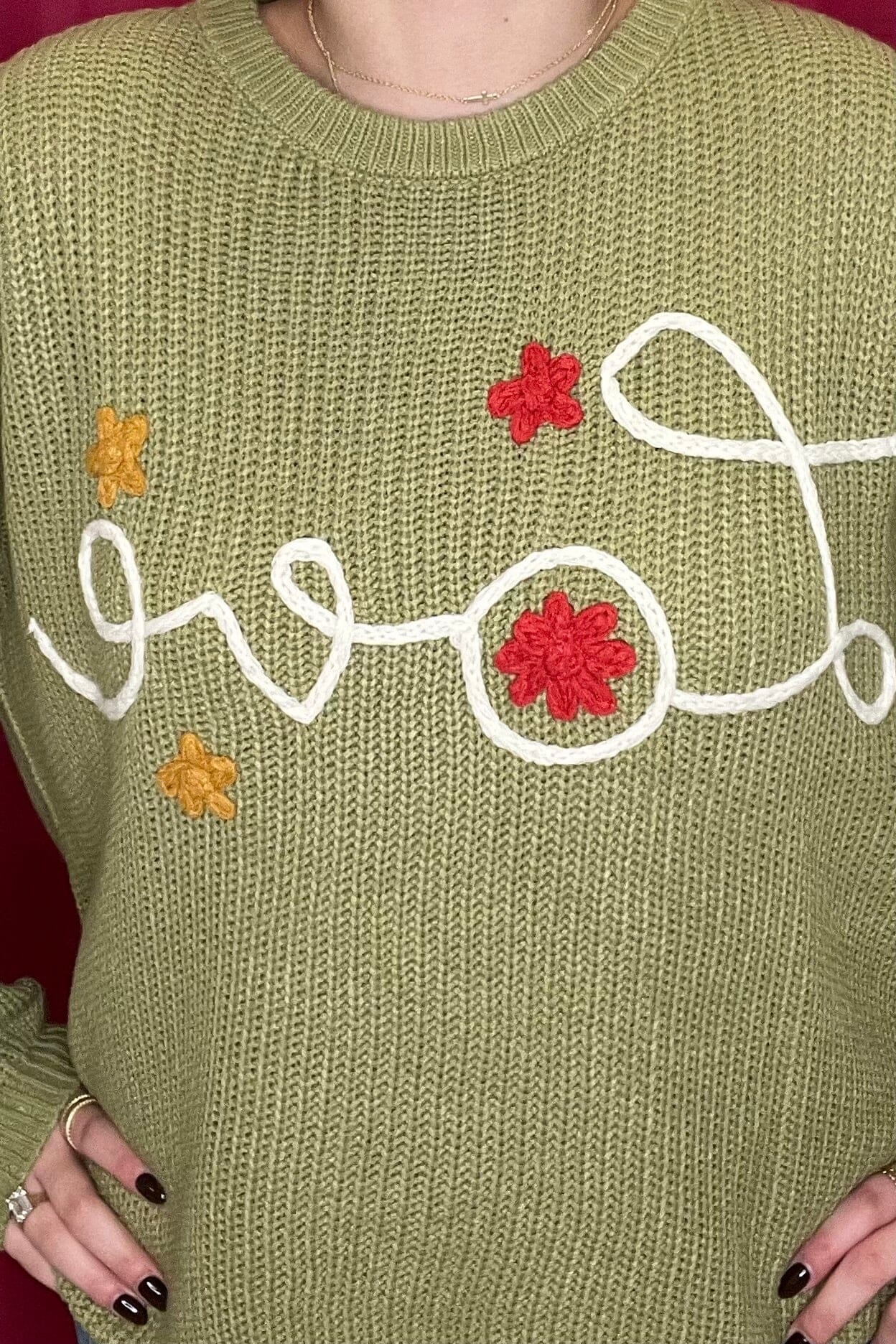 Long Sleeve "Love" Stitch Knit Sweater SWEATER EASEL