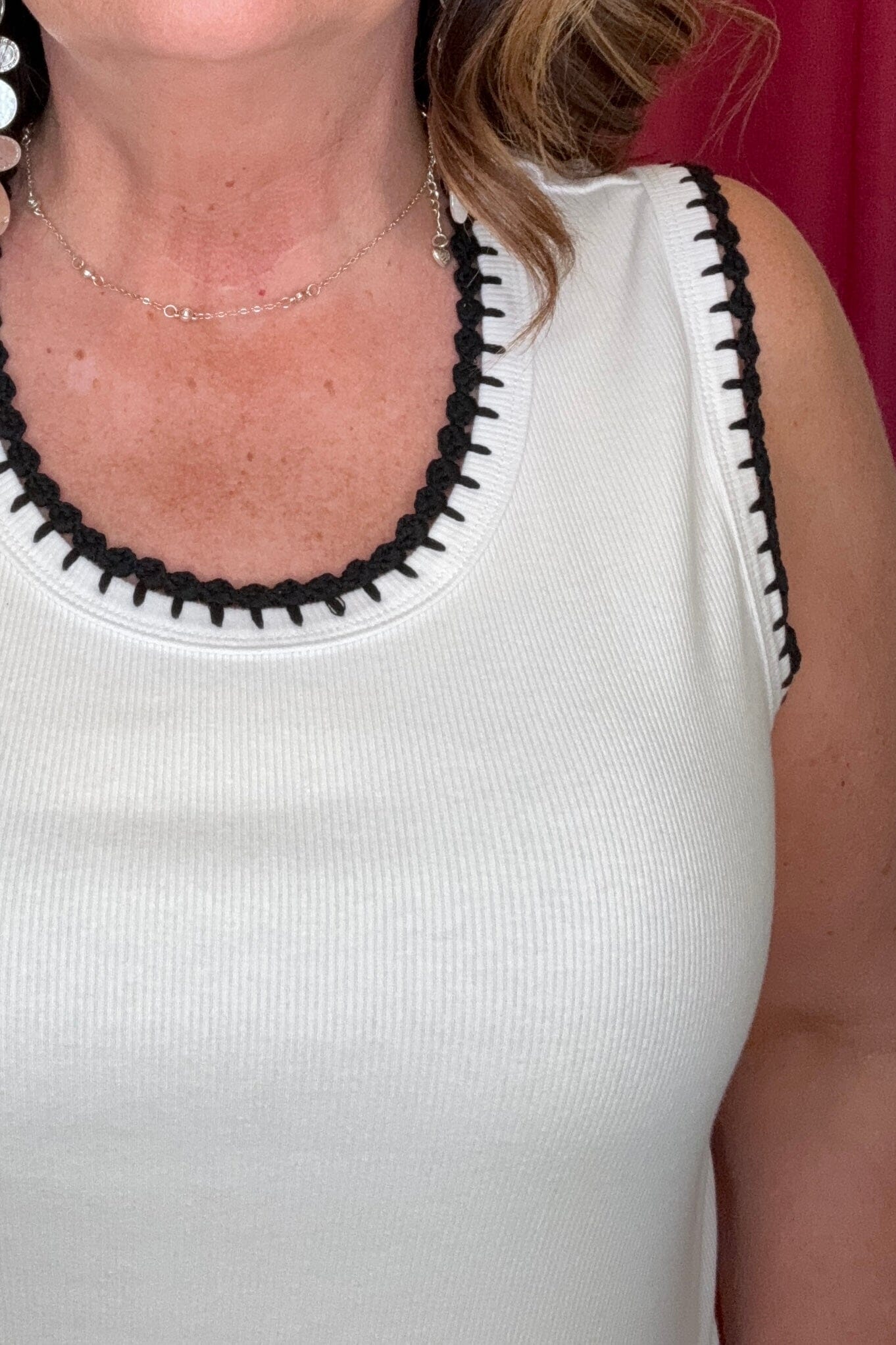 Sleeveless Top w/Crochet Trim MISSY TOP SPECIAL TRIBAL