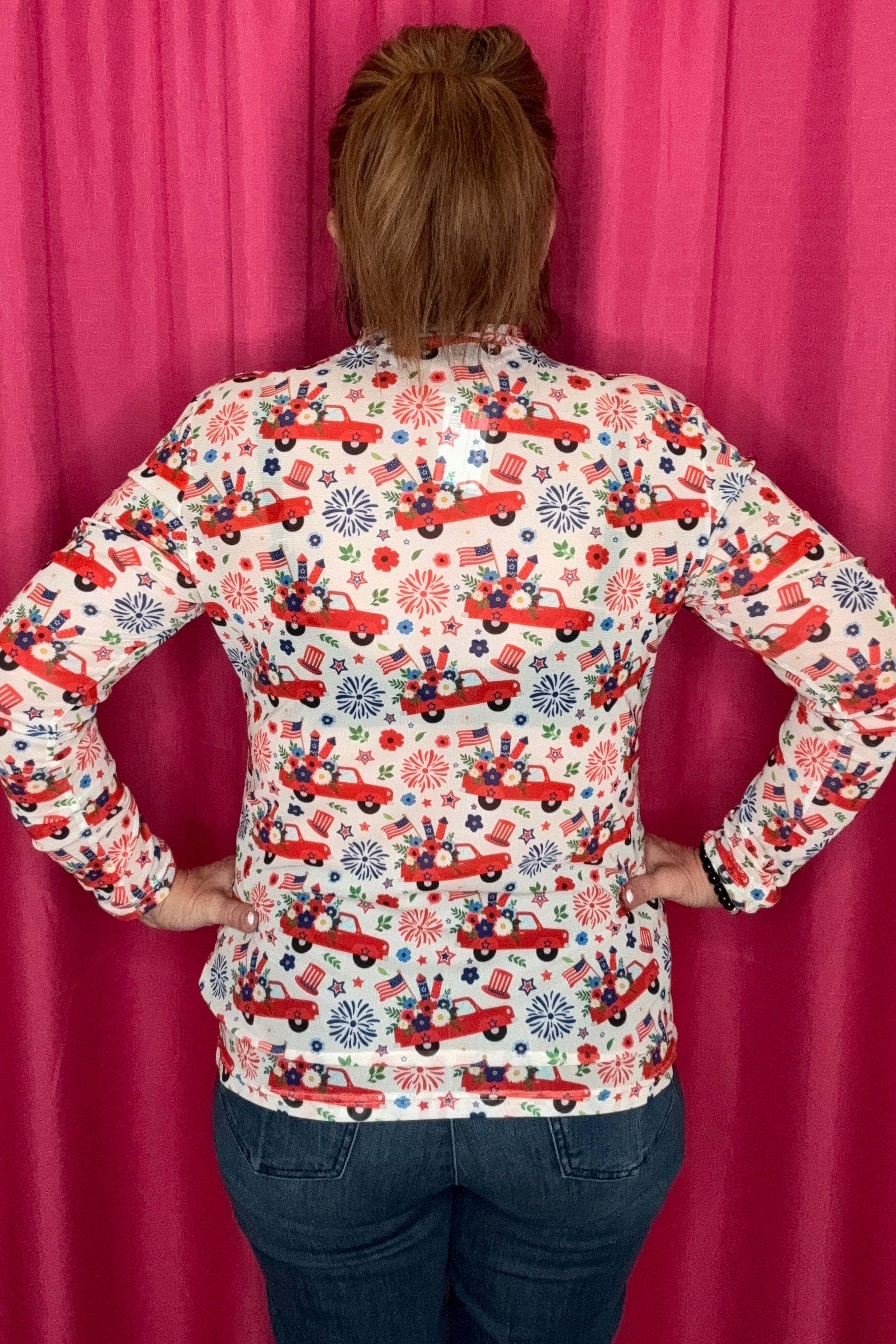 Freedom and Fireworks Mesh Top MISSY BASIC KNIT STERLINGKREEK