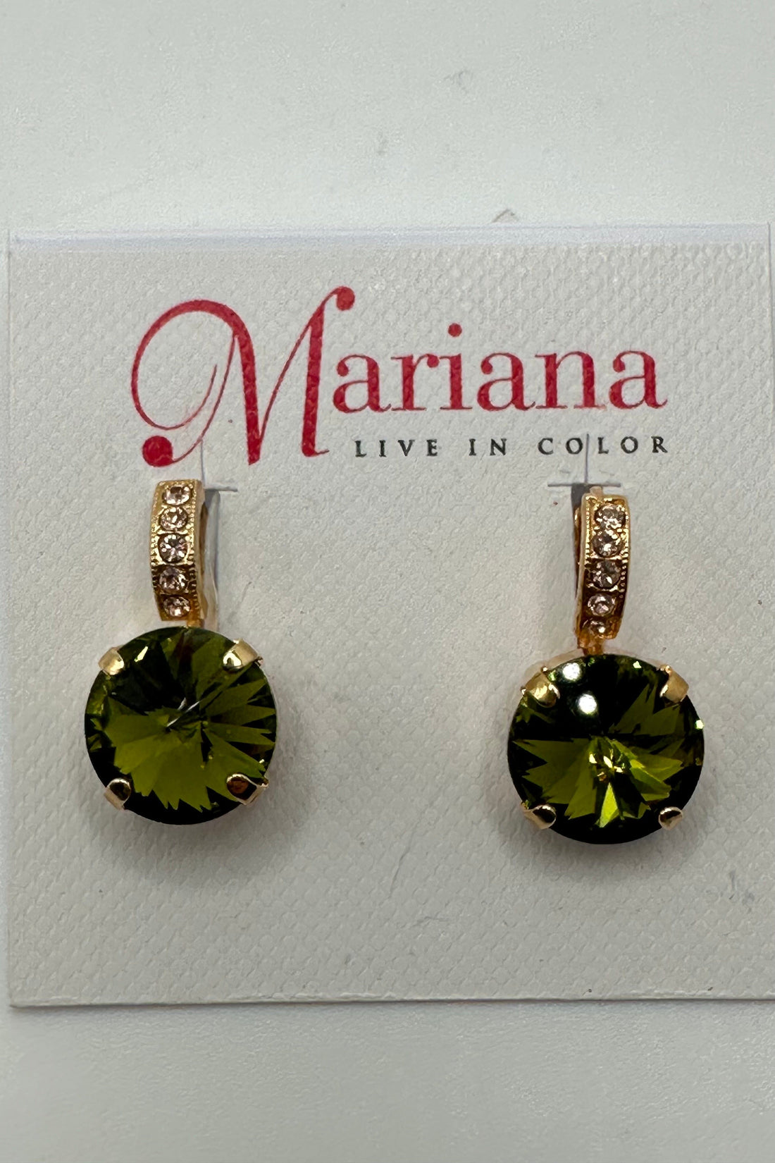 Large Embellished Drop Earrings in "Olive Garnish" - Yellow Gold BETTERBRANDJEWELRY MICHALSMARIANA
