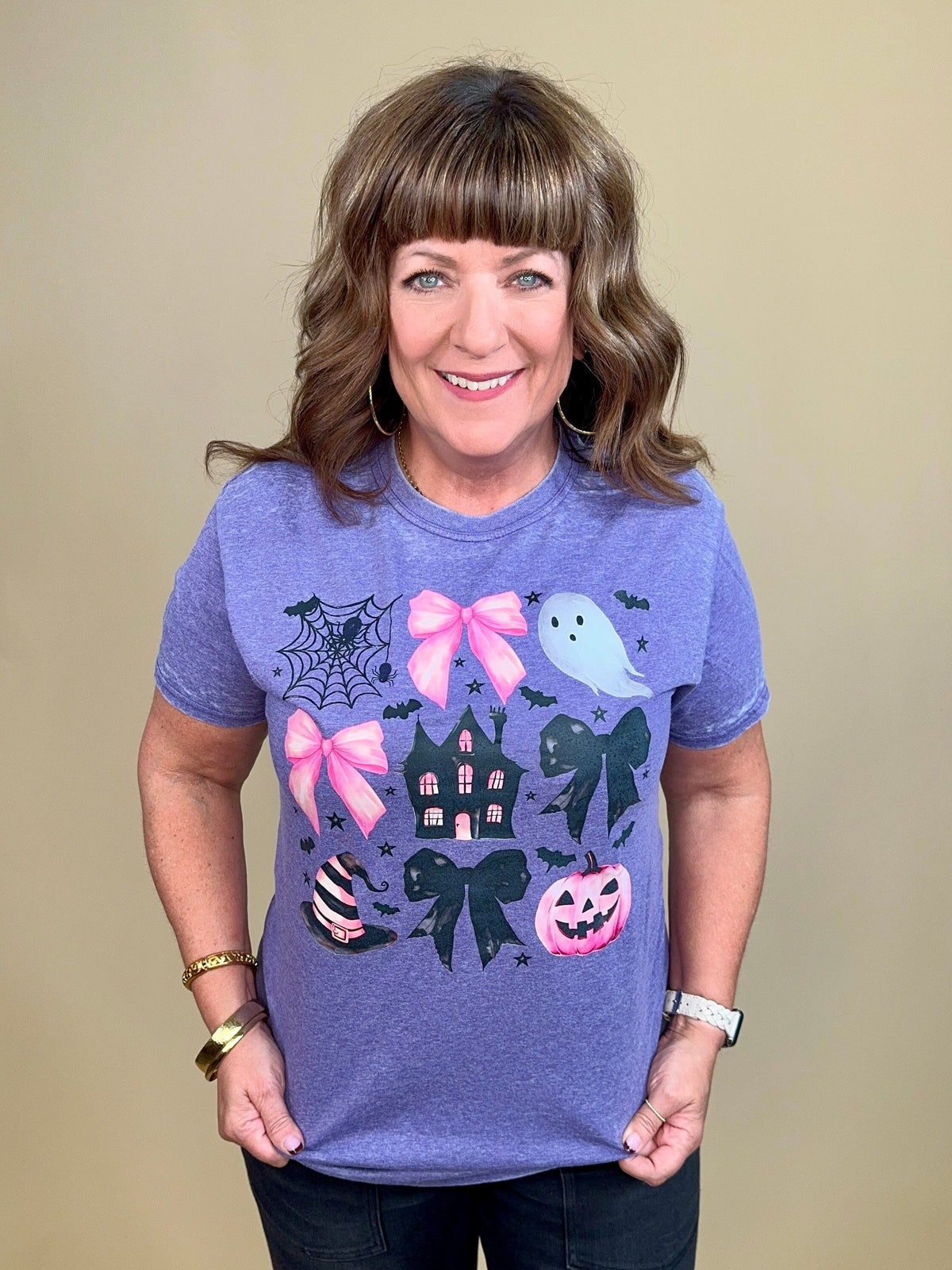 Halloween Collage Graphic Tee MISSY BASIC KNIT:~~Unassigned~~ SUGAR STITCH