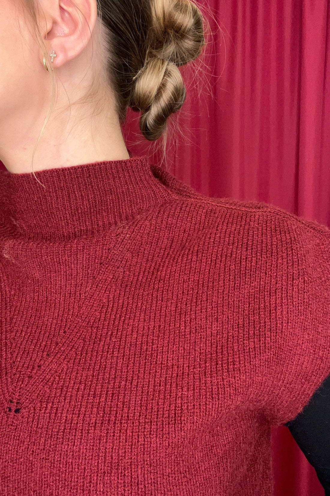 Mock Neck Knit Vest JRTOP CASUAL TOP VERYJ