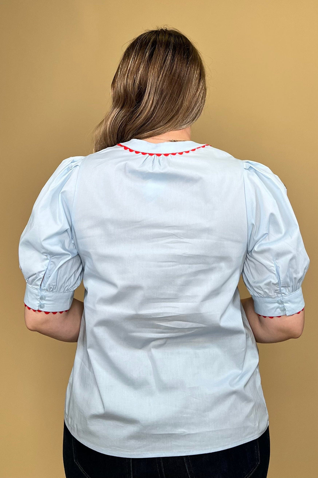 Elaine Top w/Red Rick Rack JR TOP DRESSY MARYSQUARE