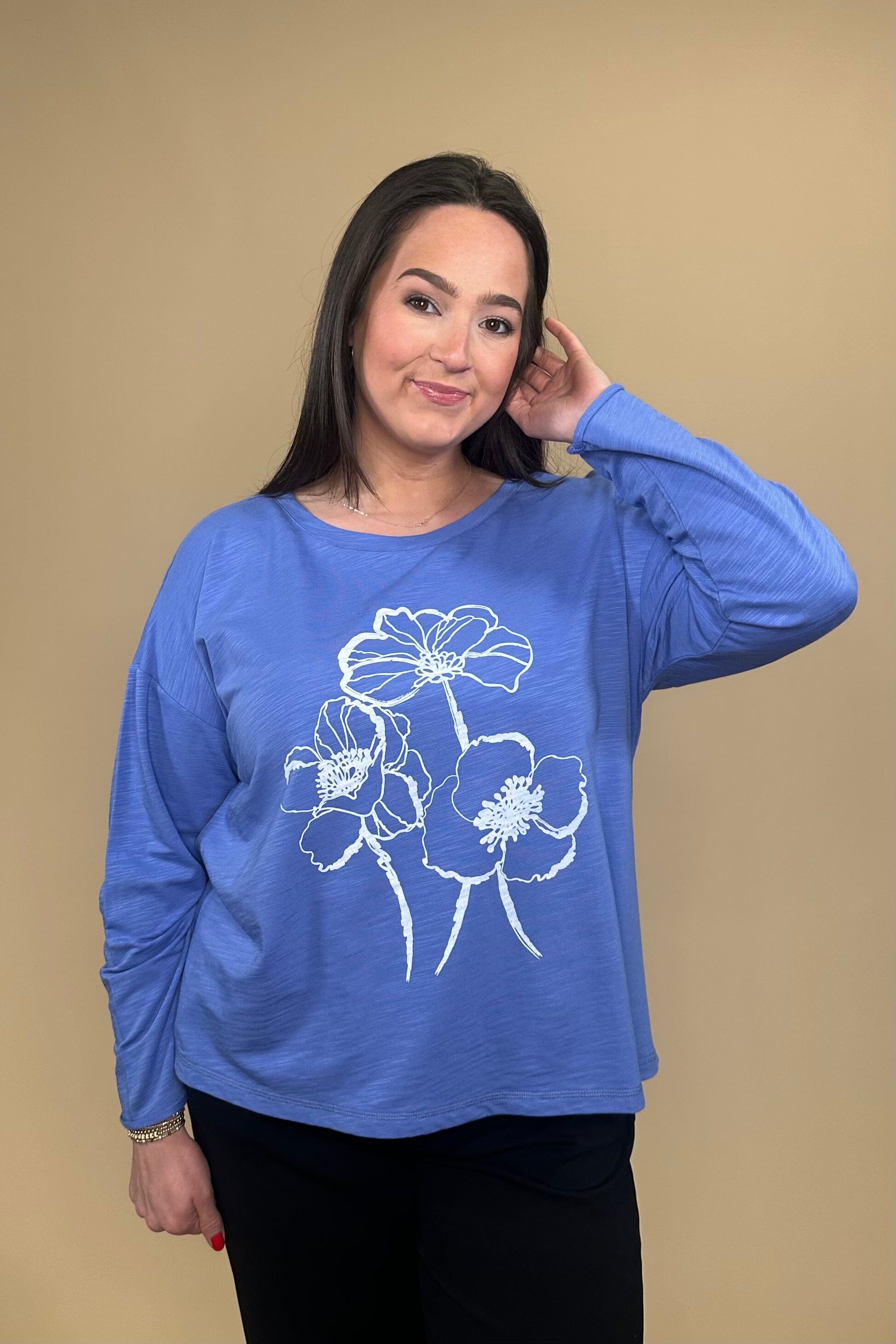 Destination Terry Blooms Pullover MISSY TOP SPECIAL HABITAT