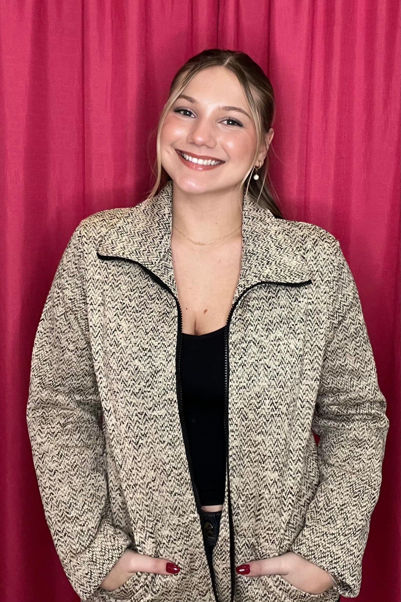 Long Sleeve Zip-Up Jacket w/Kangaroo Pocket JACKET SOUTHERN LADY