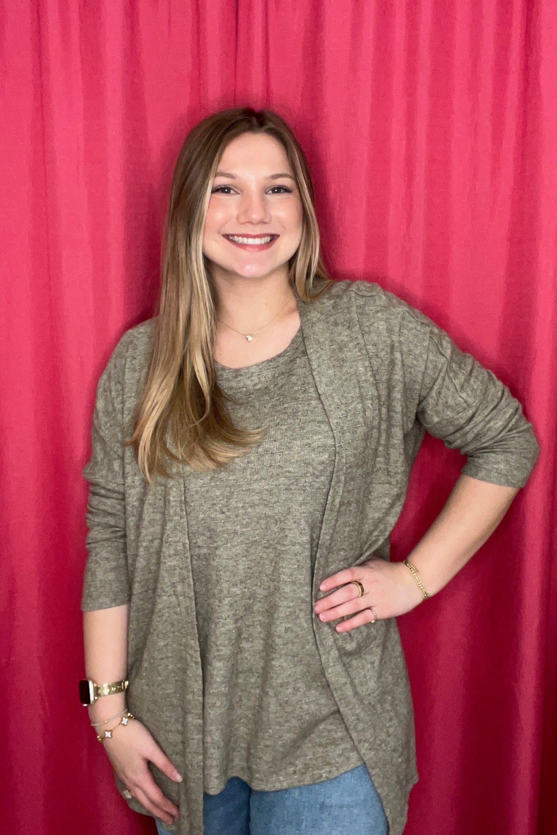 Textured Stripe Tank & Cardigan Set JRTOP CASUAL TOP DEAR SCARLETT