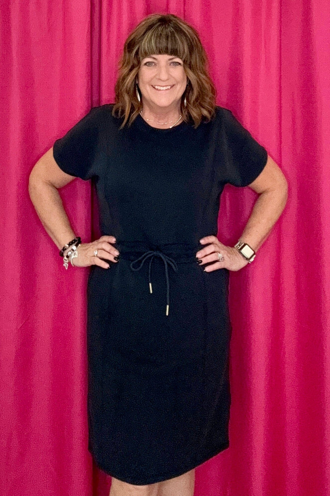 Sofie Soft Modal Scuba Short Dress DRESS YELETE BLK S