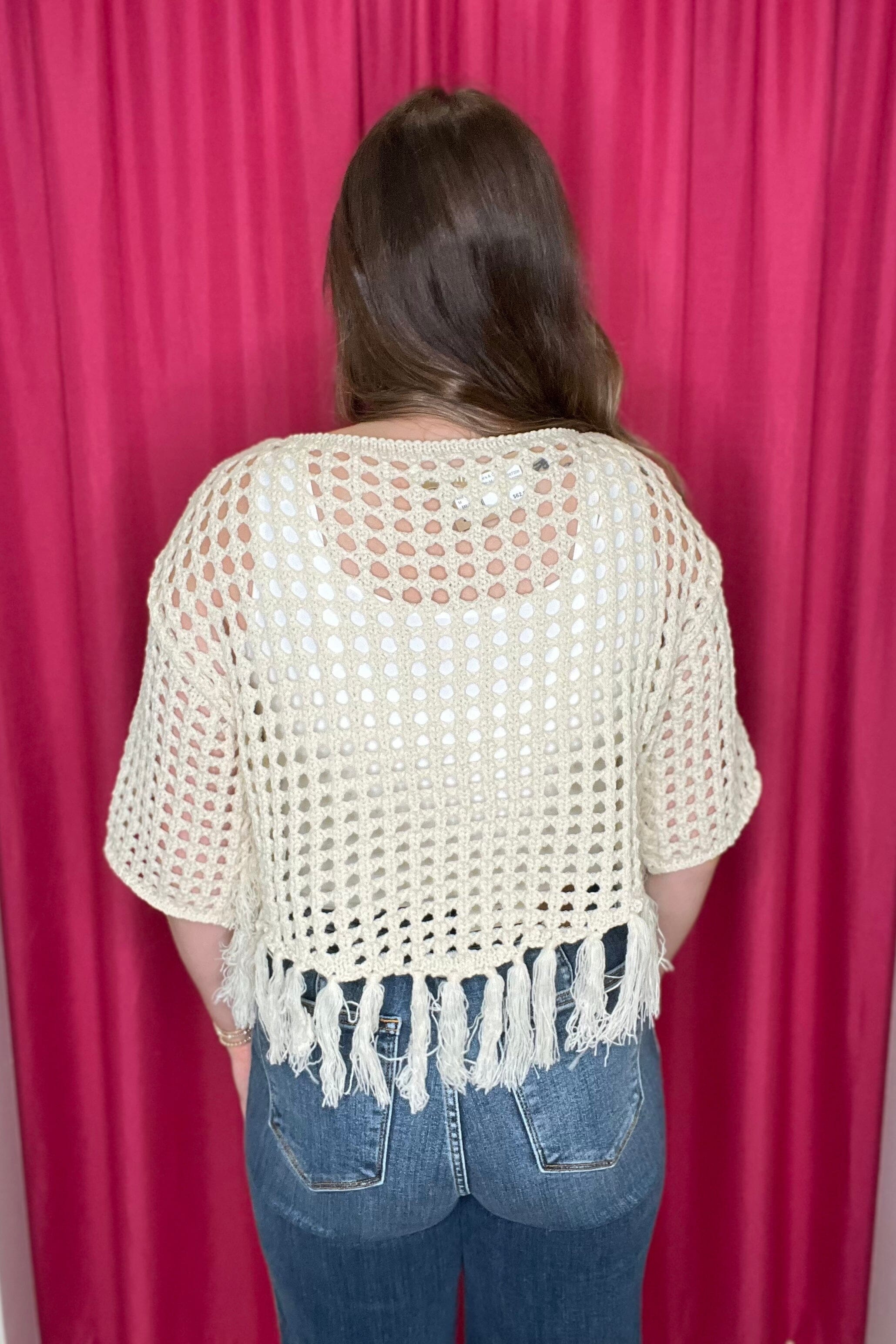 Crochet Sweater with Sunflower Detail JRTOP CASUAL TOP MELLOWWORLD