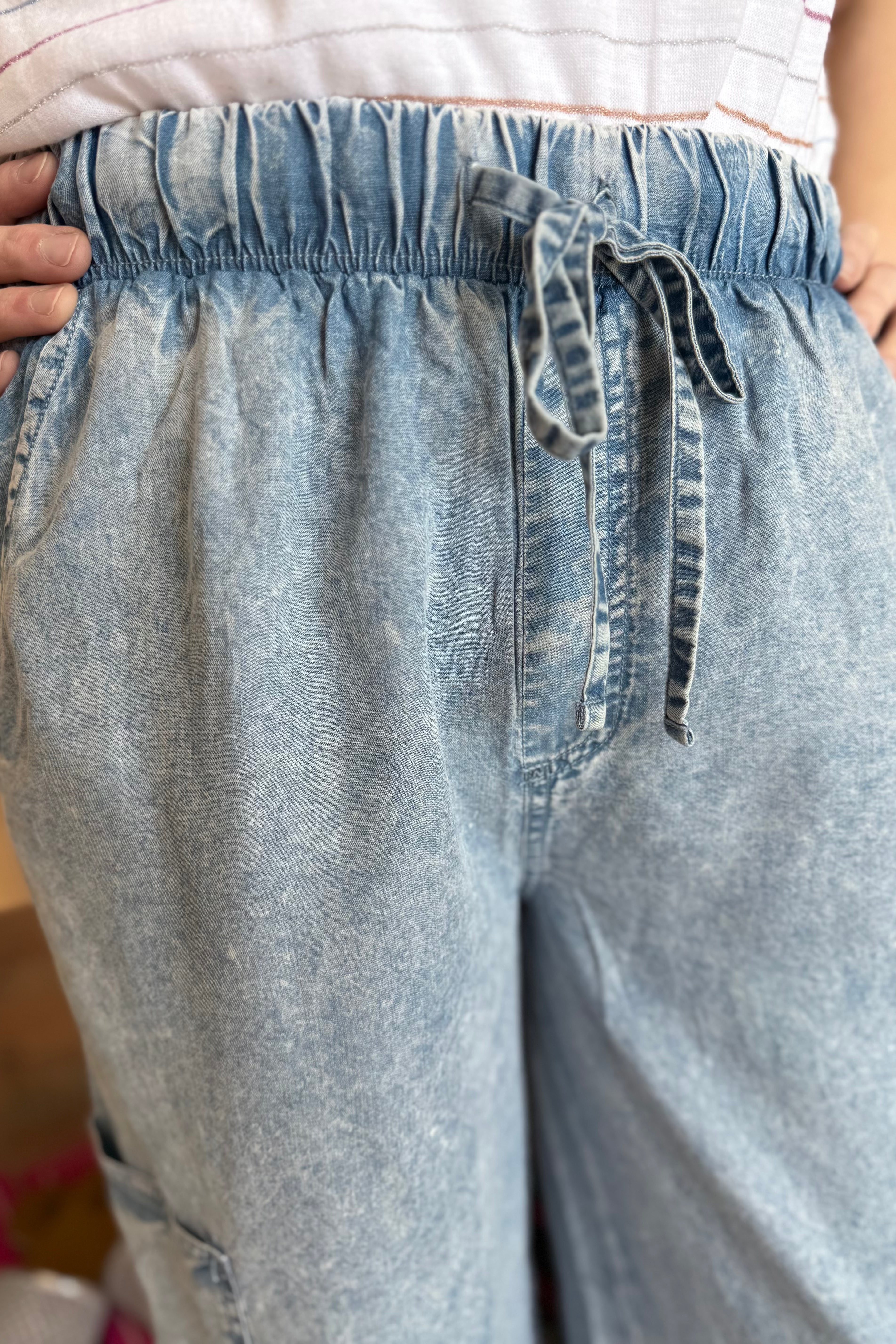 Pull On Drawstring Flowy Denim Pant BOTTOMS ZAC & RACHEL