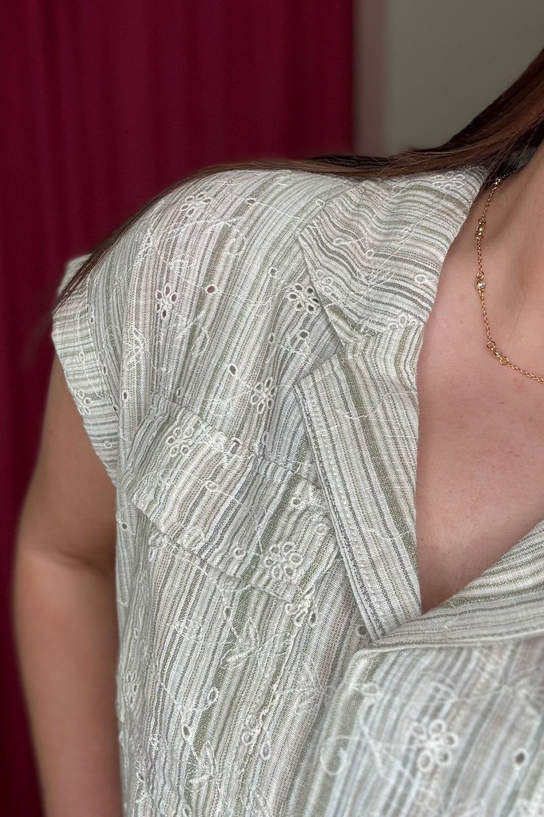 Sleeveless Dolman Camp Shirt with Hidden Placket MISSY TOP SPECIAL LIVERPOOL