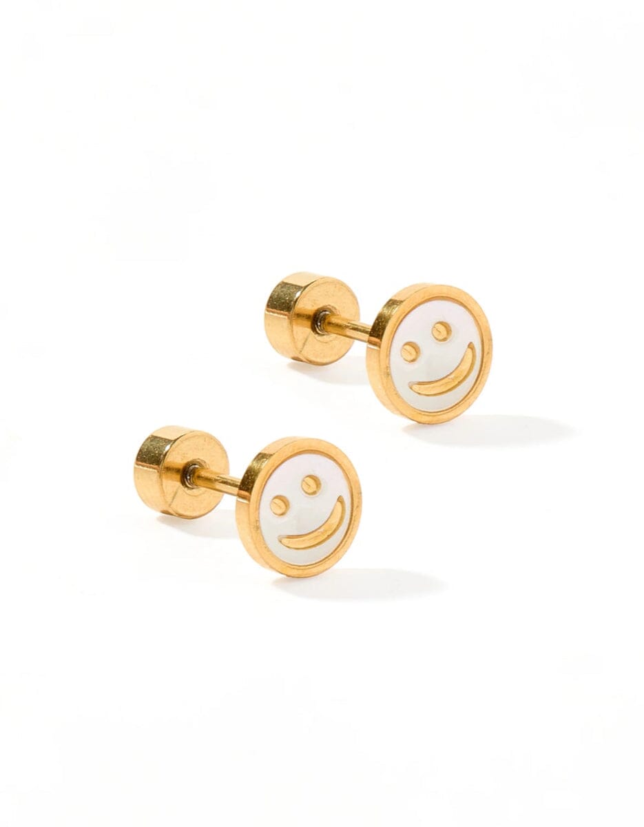 Screwback Stud Smiley JEWELRY LINNY CO