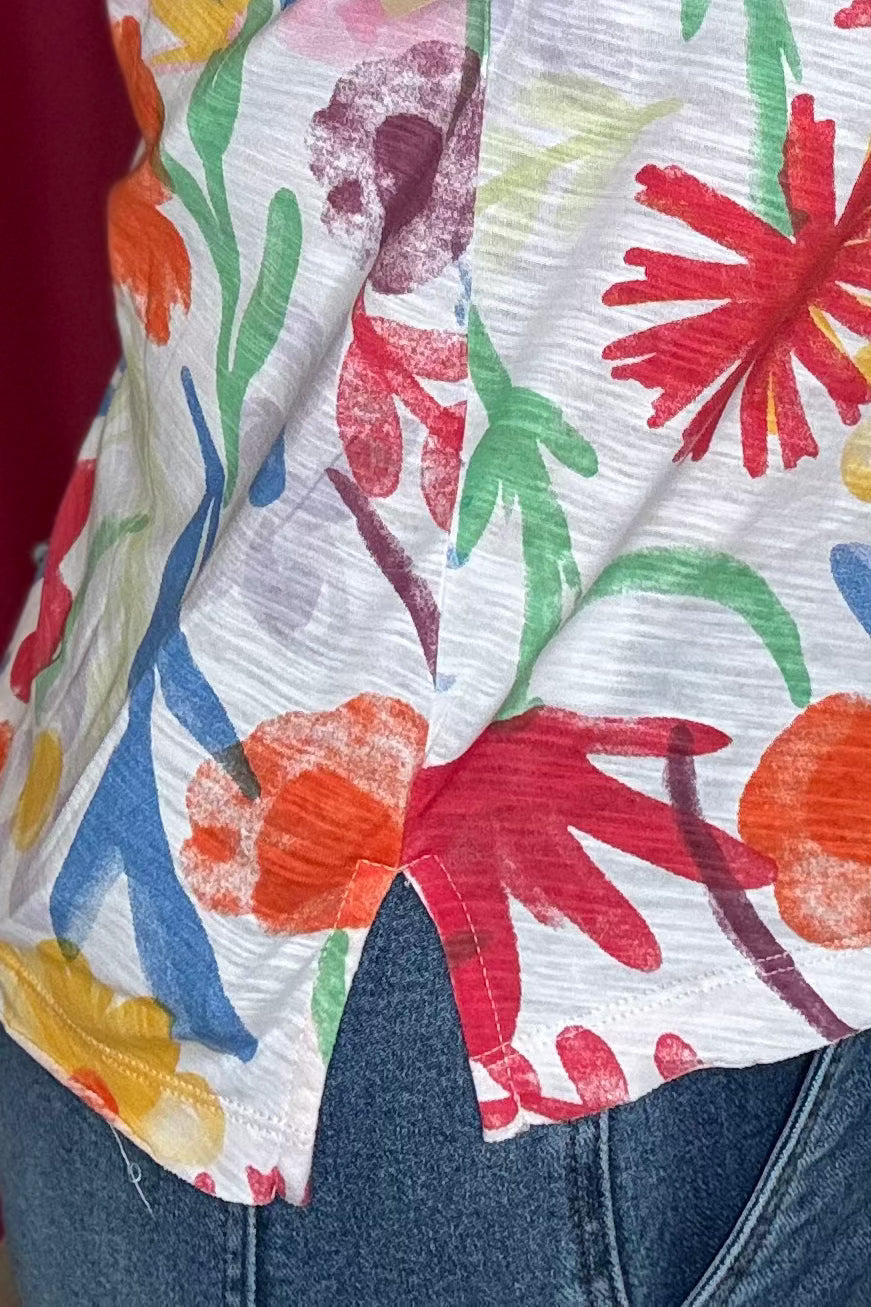 Short Sleeve Floral Printed Tee MISSY TOP SPECIAL Charlie B