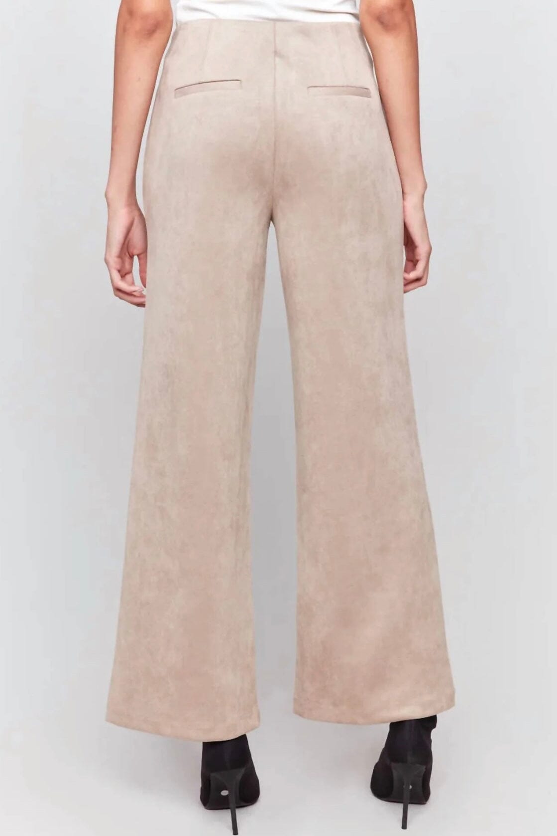 Pull-On Wide Leg Faux Suede Pants BOTTOMS Charlie B
