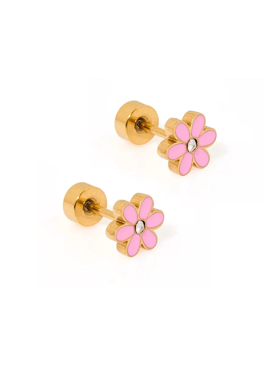 Alli Pink Screwback Studs JEWELRY LINNY CO
