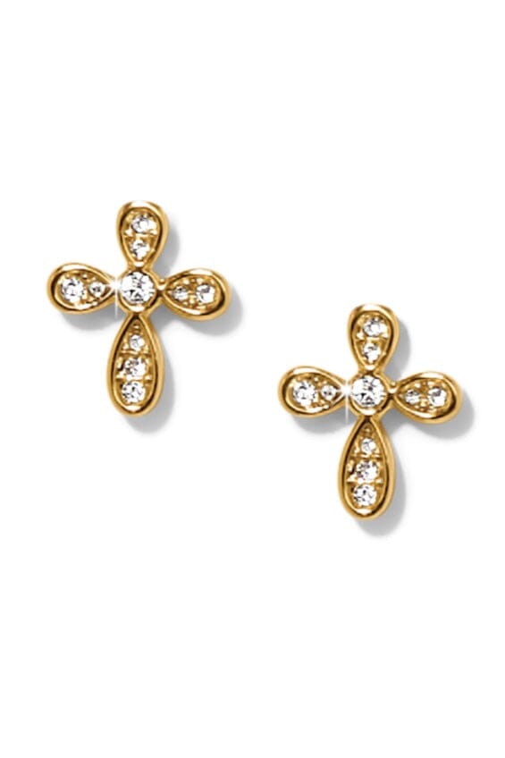 Enchanting Cross Gold Post Earrings BJEWELRY Brighton Collectables