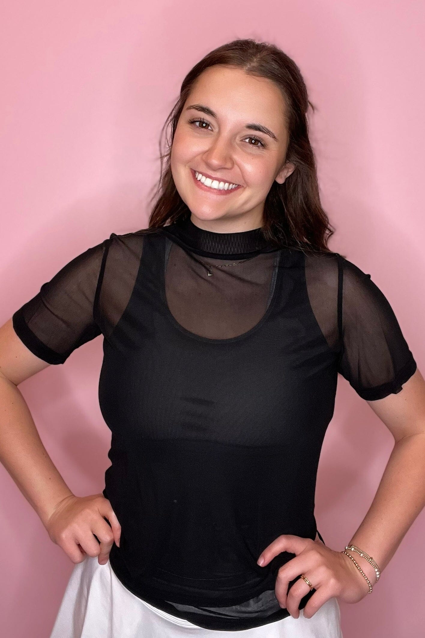 Desperado Short Sleeve Mesh Top MISSY BASIC KNIT STERLINGKREEK