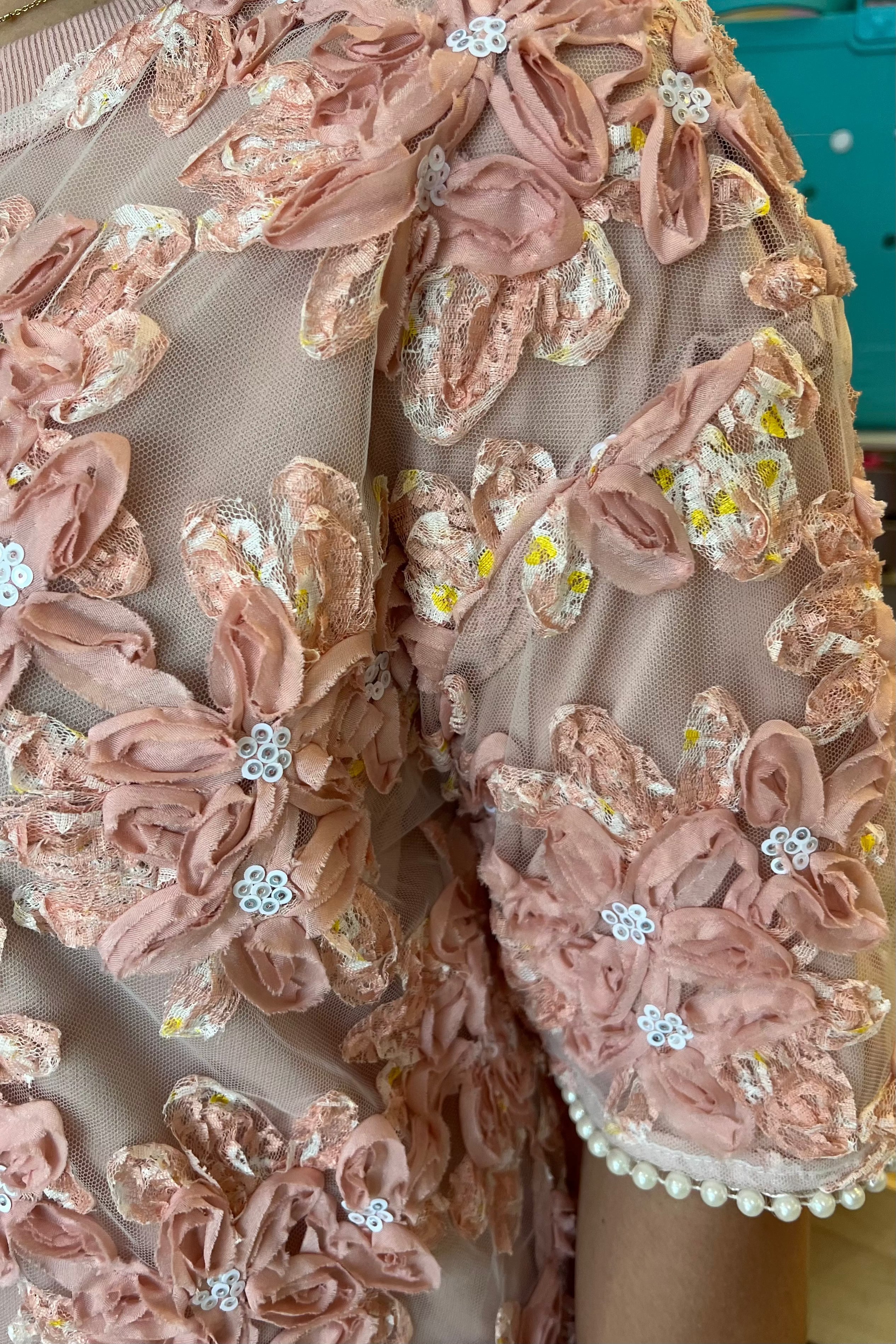 Short SLeeve Floral Sequins Dress DRESS DAVI&DANI