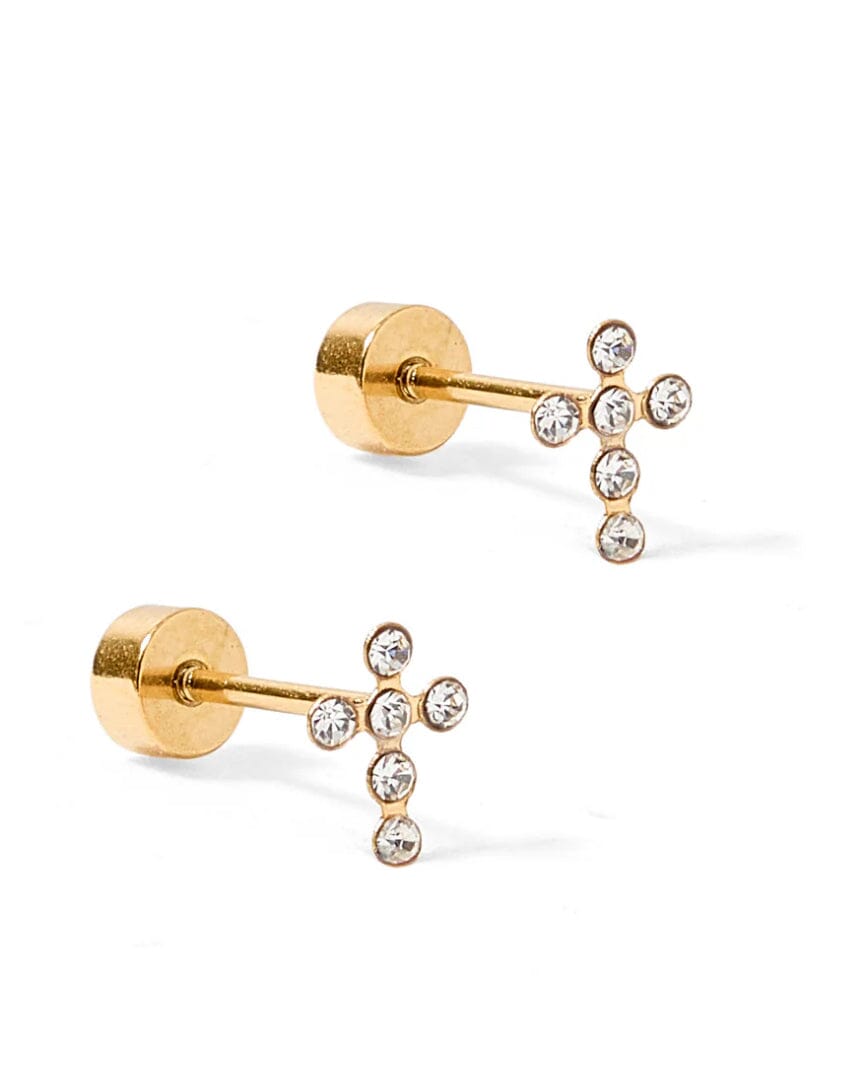 Screwback Stud Clara Cross JEWELRY LINNY CO