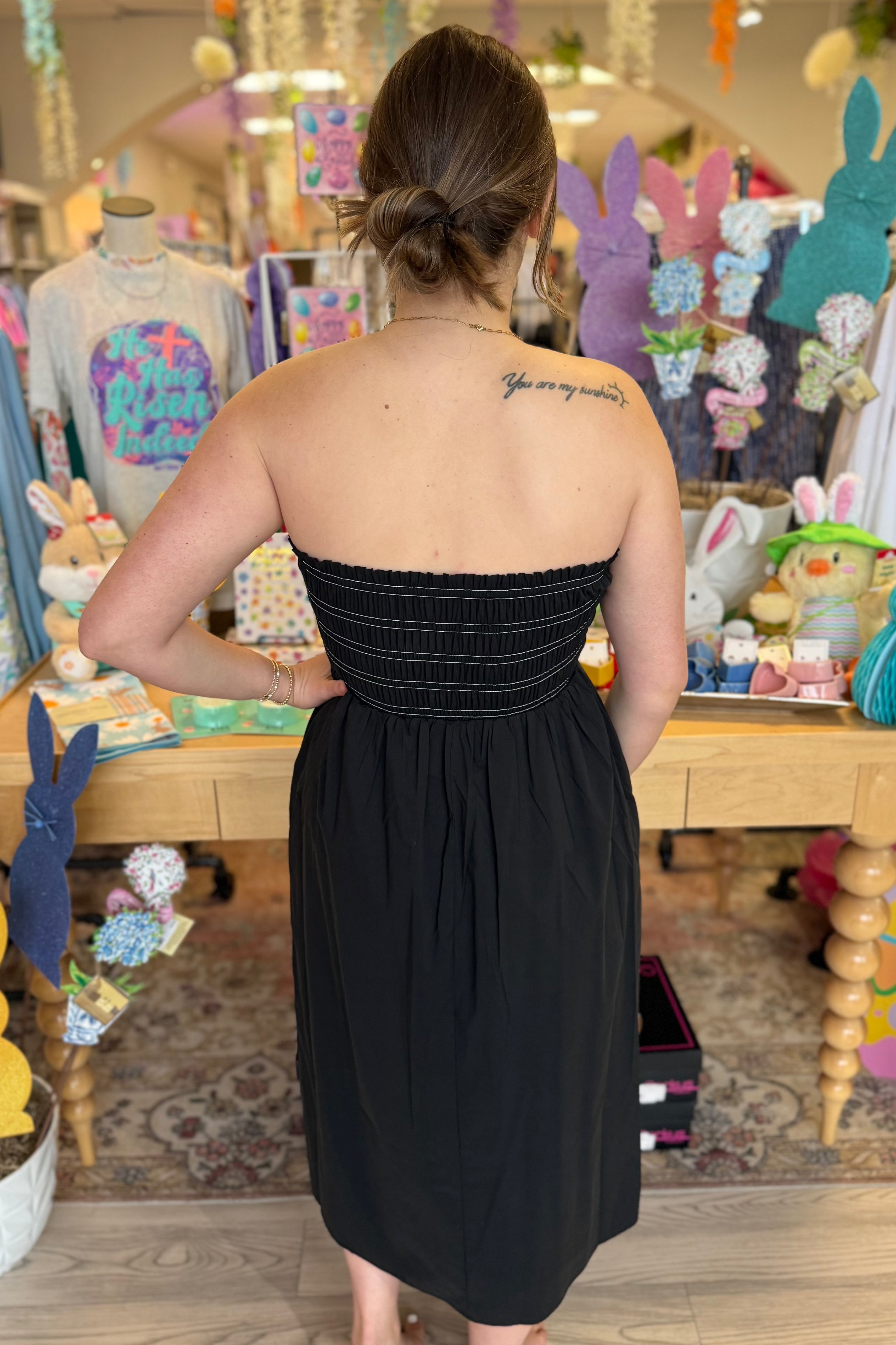 Sleeveless Smocked Woven Midi Dress DRESS LIVERPOOL