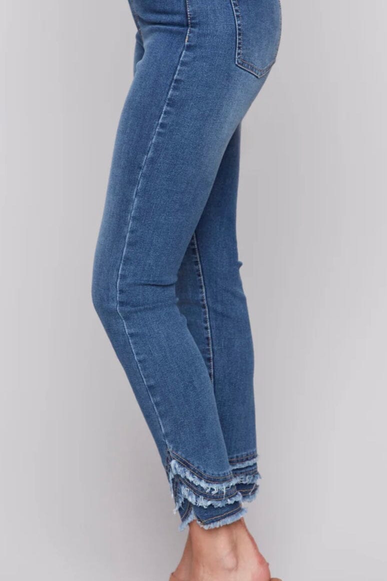 Frayed Hem Denim Pants BOTTOMS Charlie B