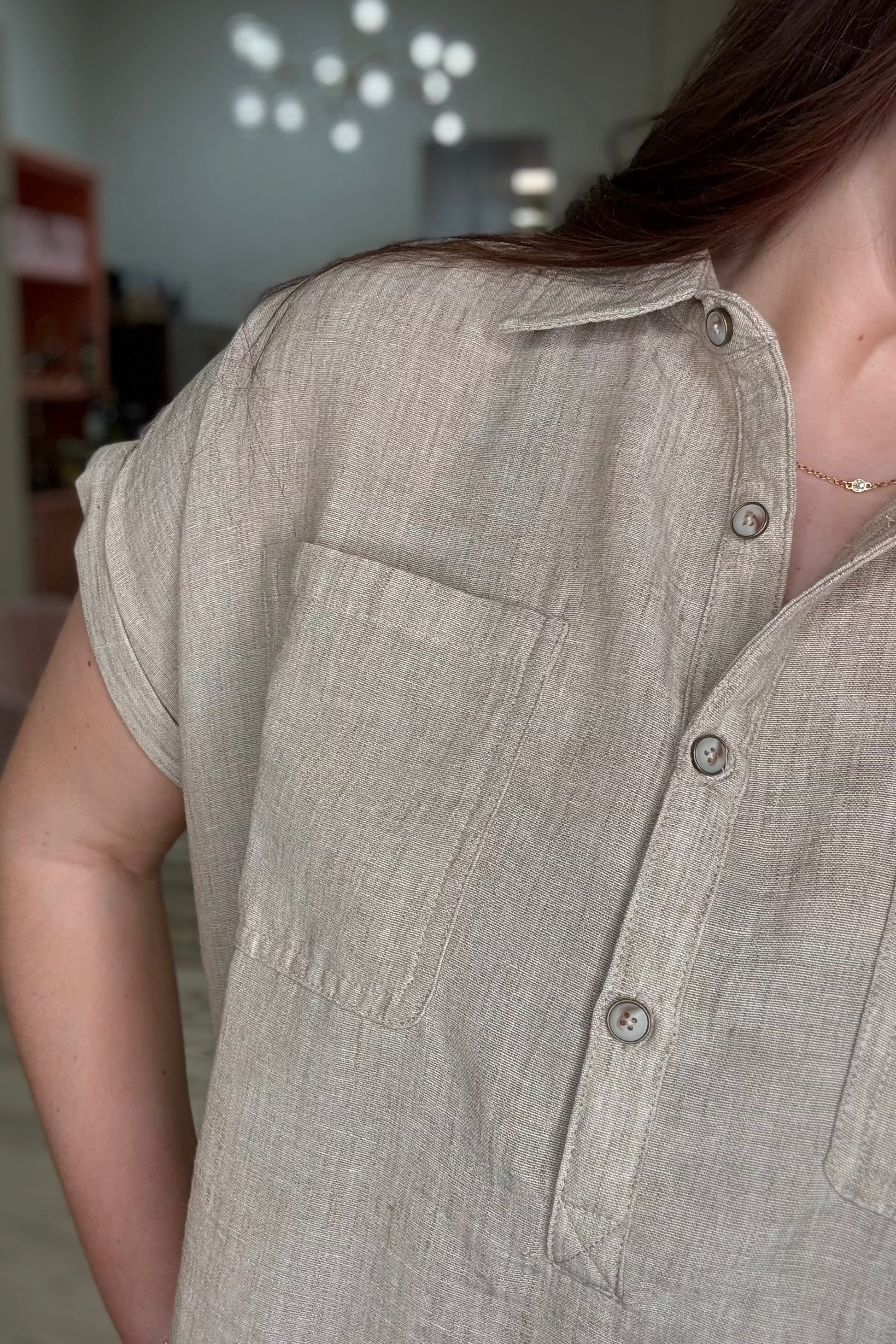 3/4 Button Down Short Sleeve Top MISSY TOP SPECIAL ZAC & RACHEL