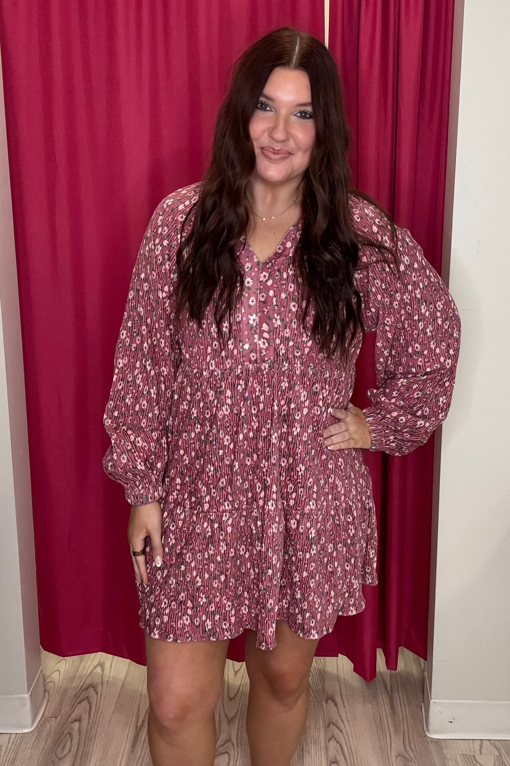 Floral Print Babydoll Dress DRESS VERYJ