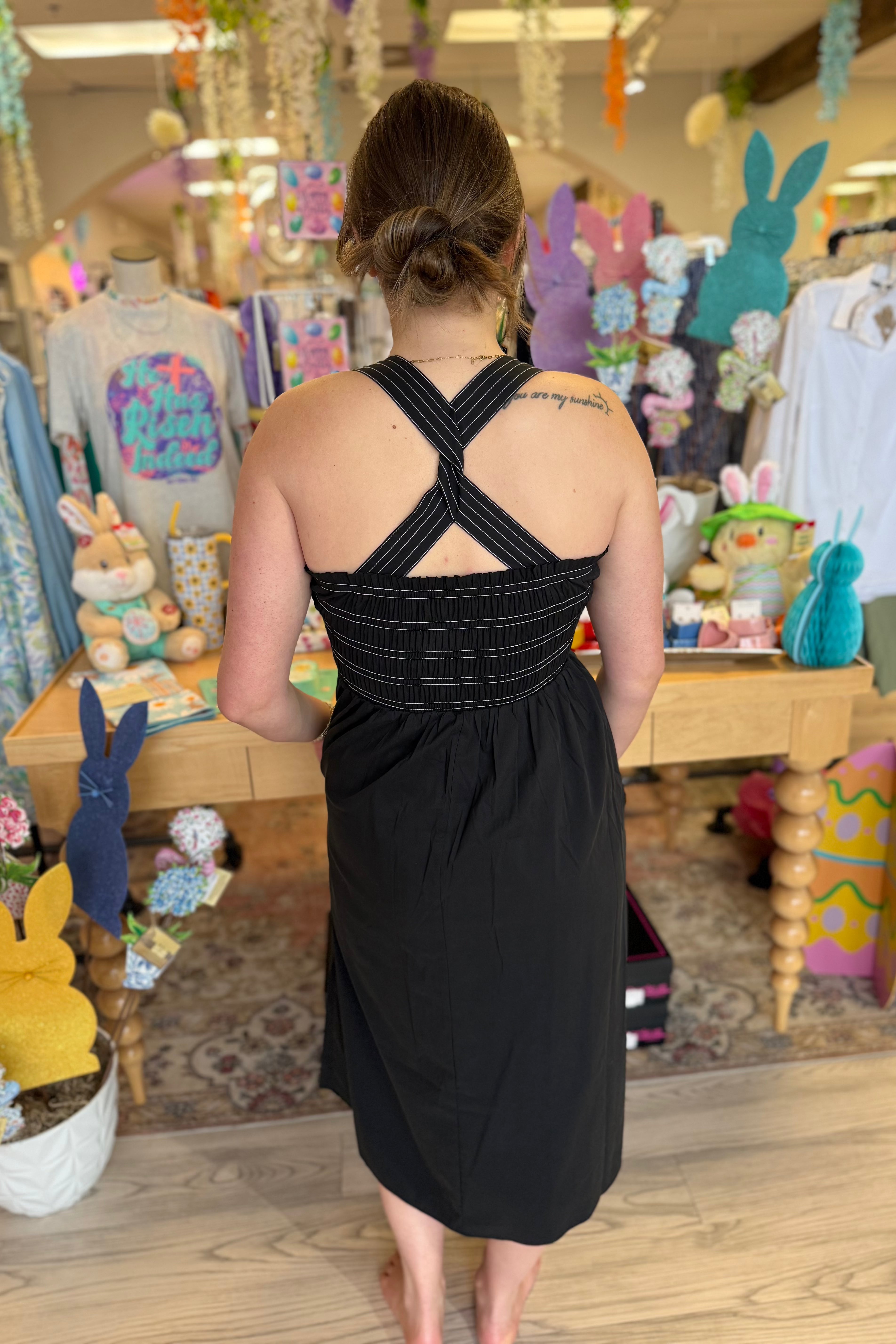 Sleeveless Smocked Woven Midi Dress DRESS LIVERPOOL