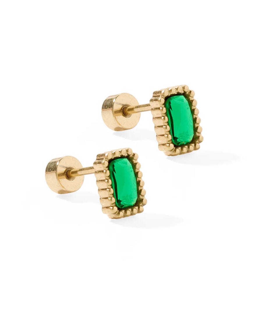 Screwback Stud Madison Emerald JEWELRY LINNY CO