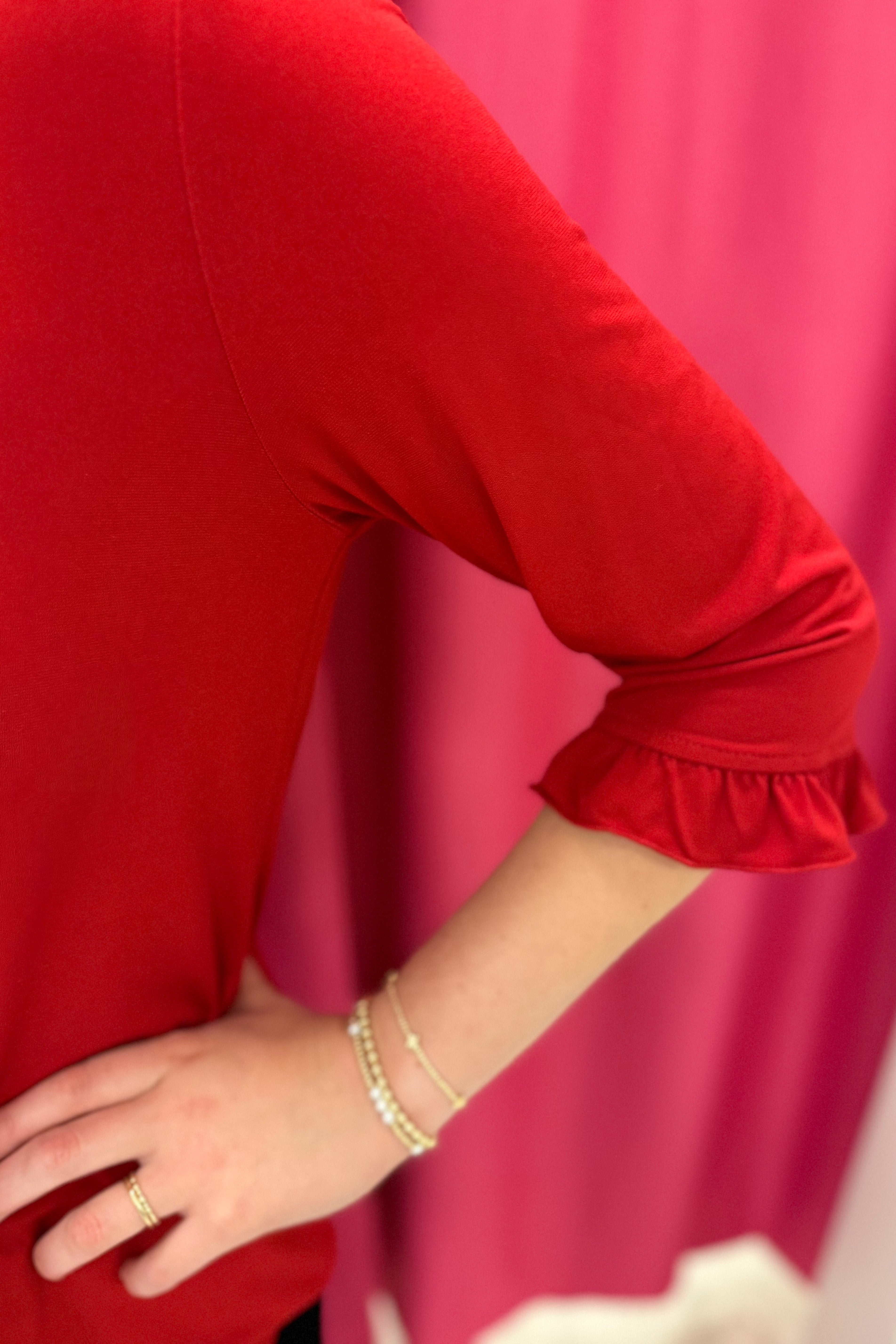 Ruffle Detail 3/4 Sleeve Top MISSY TOP SPECIAL SOUTHERN LADY