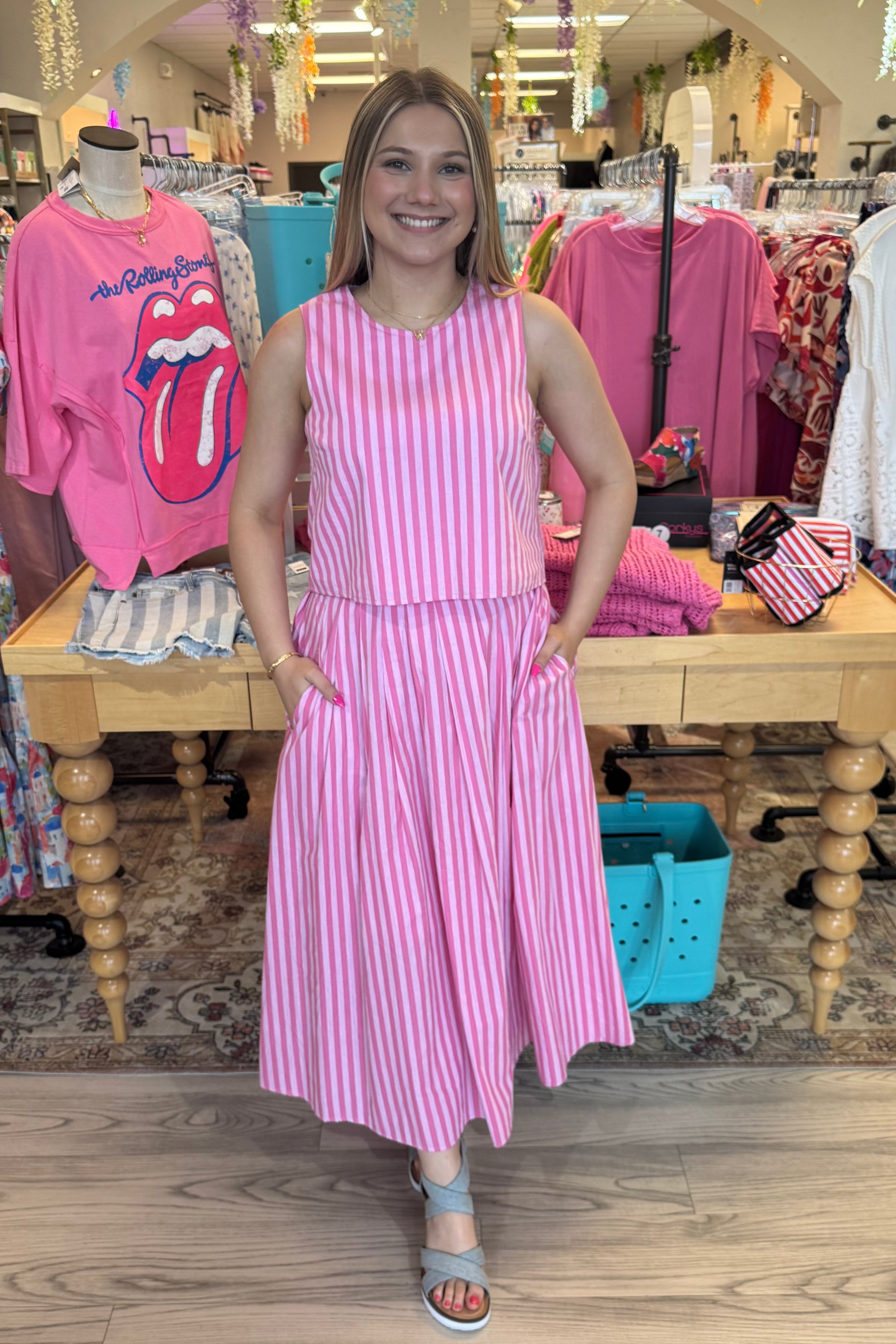 Striped Maxi Skirt BOTTOMS ENTRO
