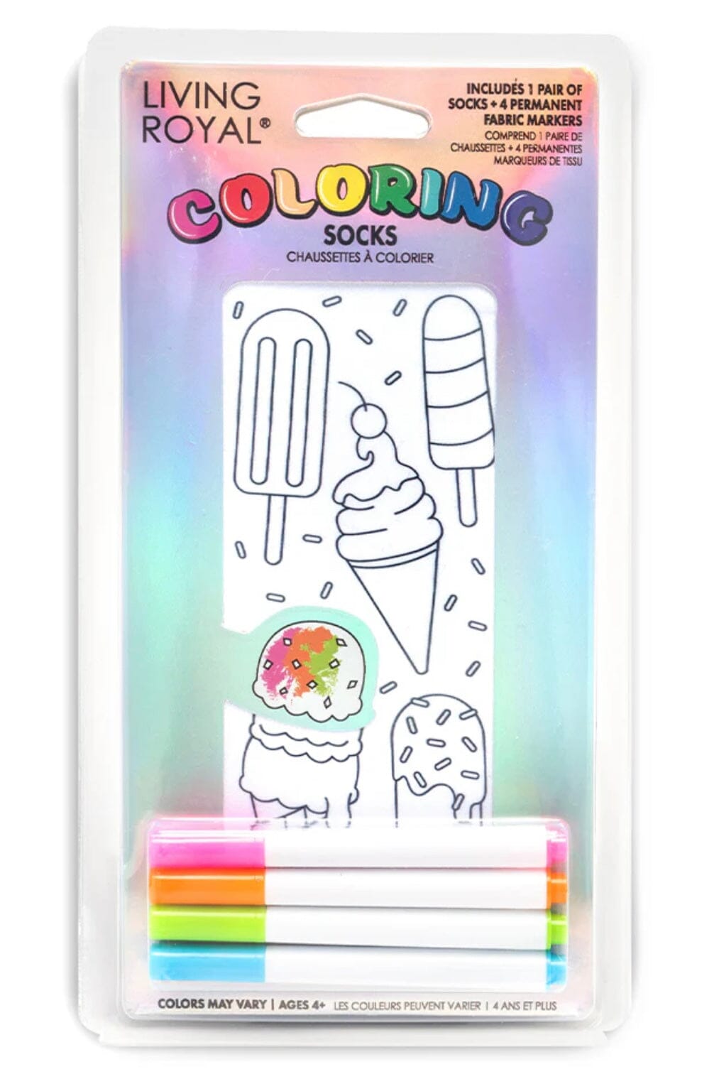 Ice Cream Coloring Socks GIFT/OTHER LIVINGROYAL