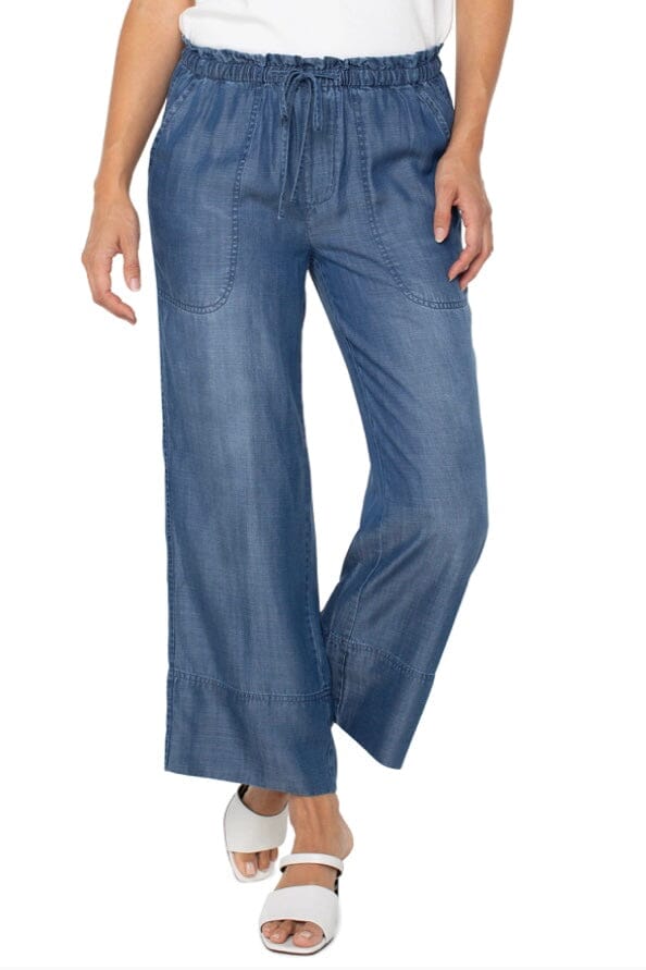 Pull On Tie Waist Wide Leg Ankle Pant BOTTOMS LIVERPOOL