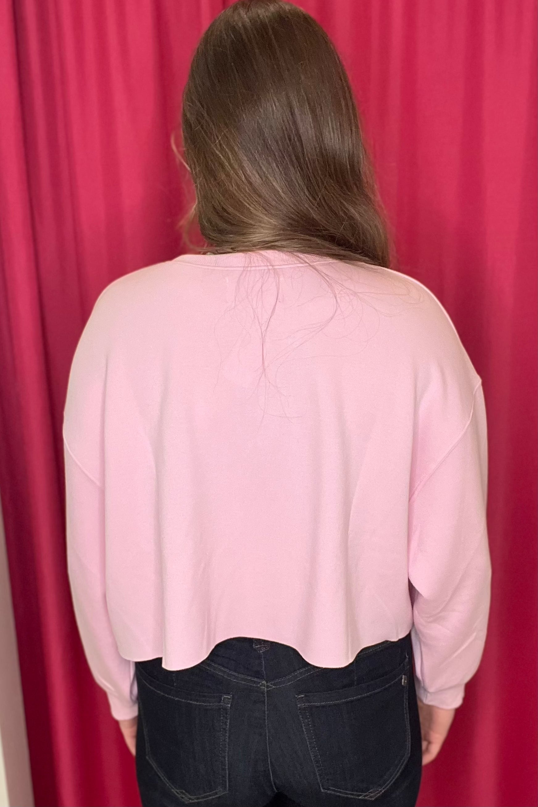 Cropped Crewneck with Pearl Stars JRTOP CASUAL TOP SIMPLY SOUTHERN
