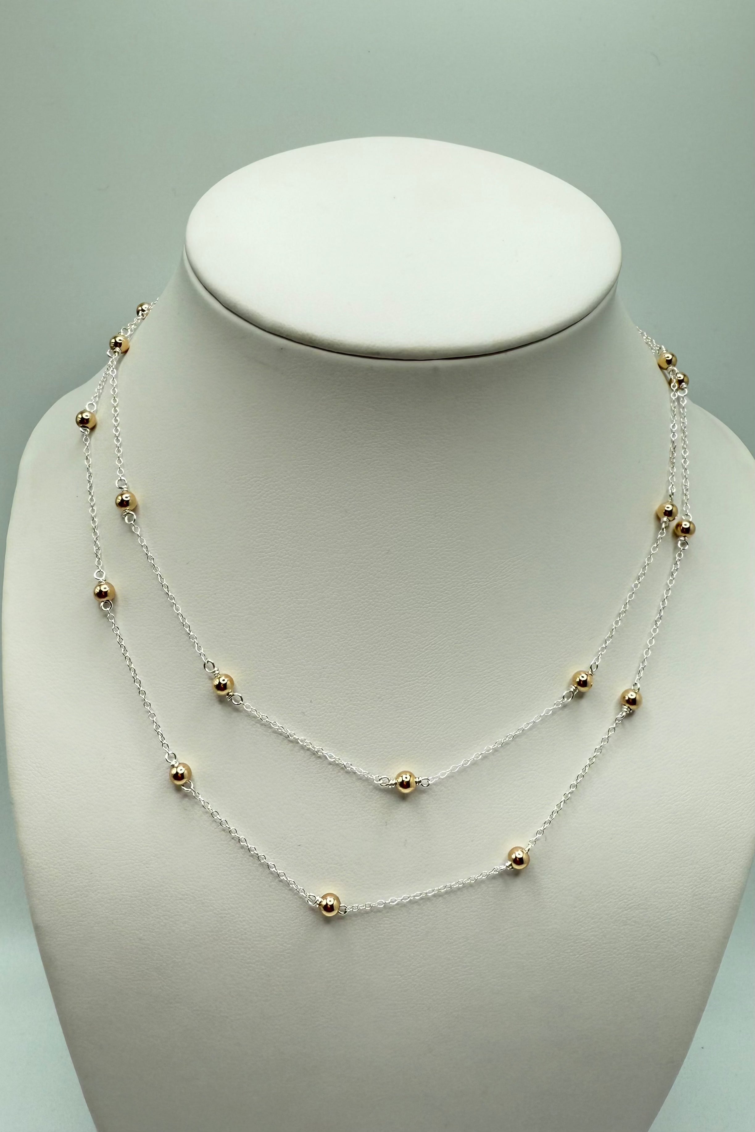 15" Choker Simplicity Chain Sterling Mixed Metal -Classic 4mm JEWELRY ENEWTON