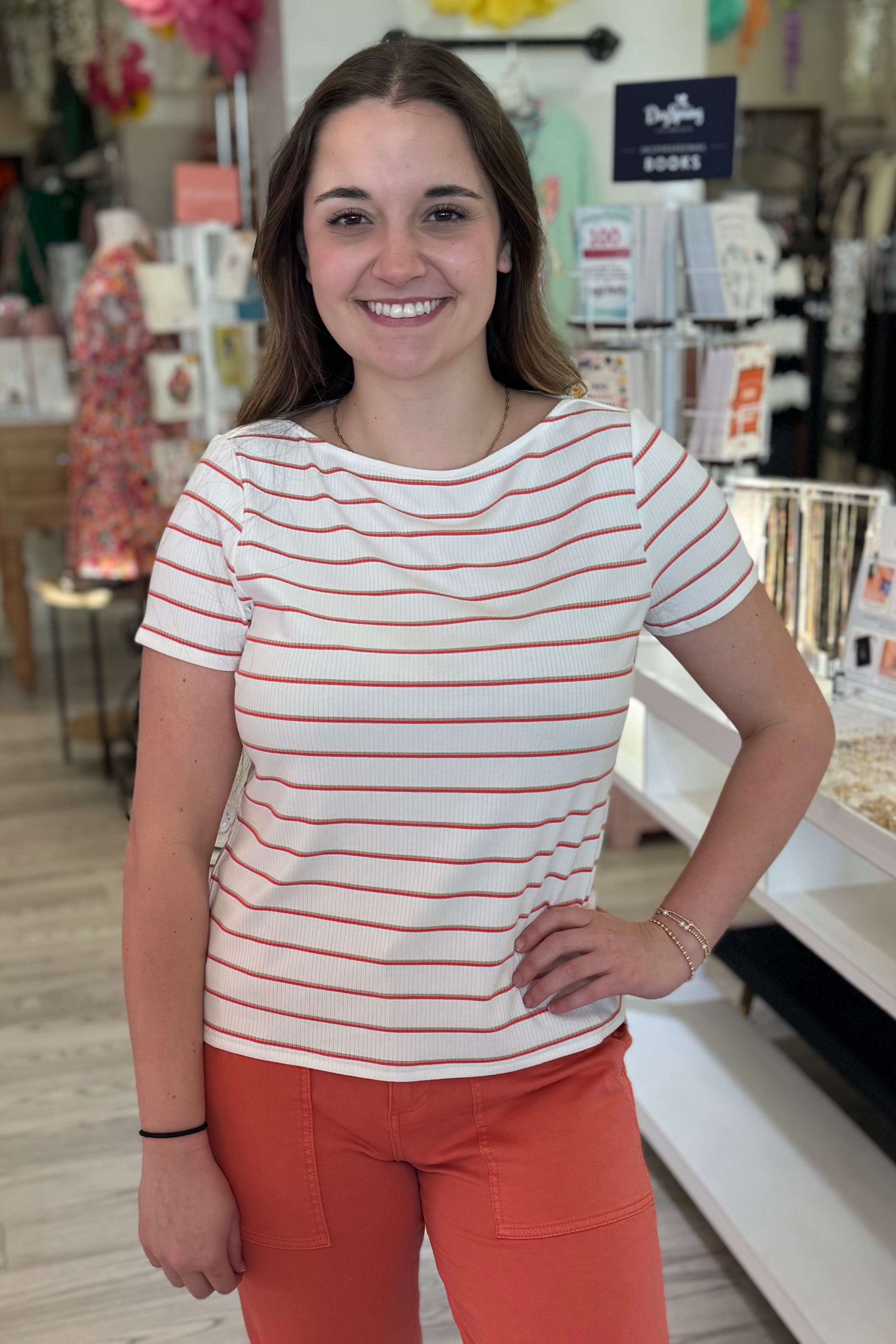 Short Sleeve Boatneck Knit Top MISSY BASIC KNIT LIVERPOOL