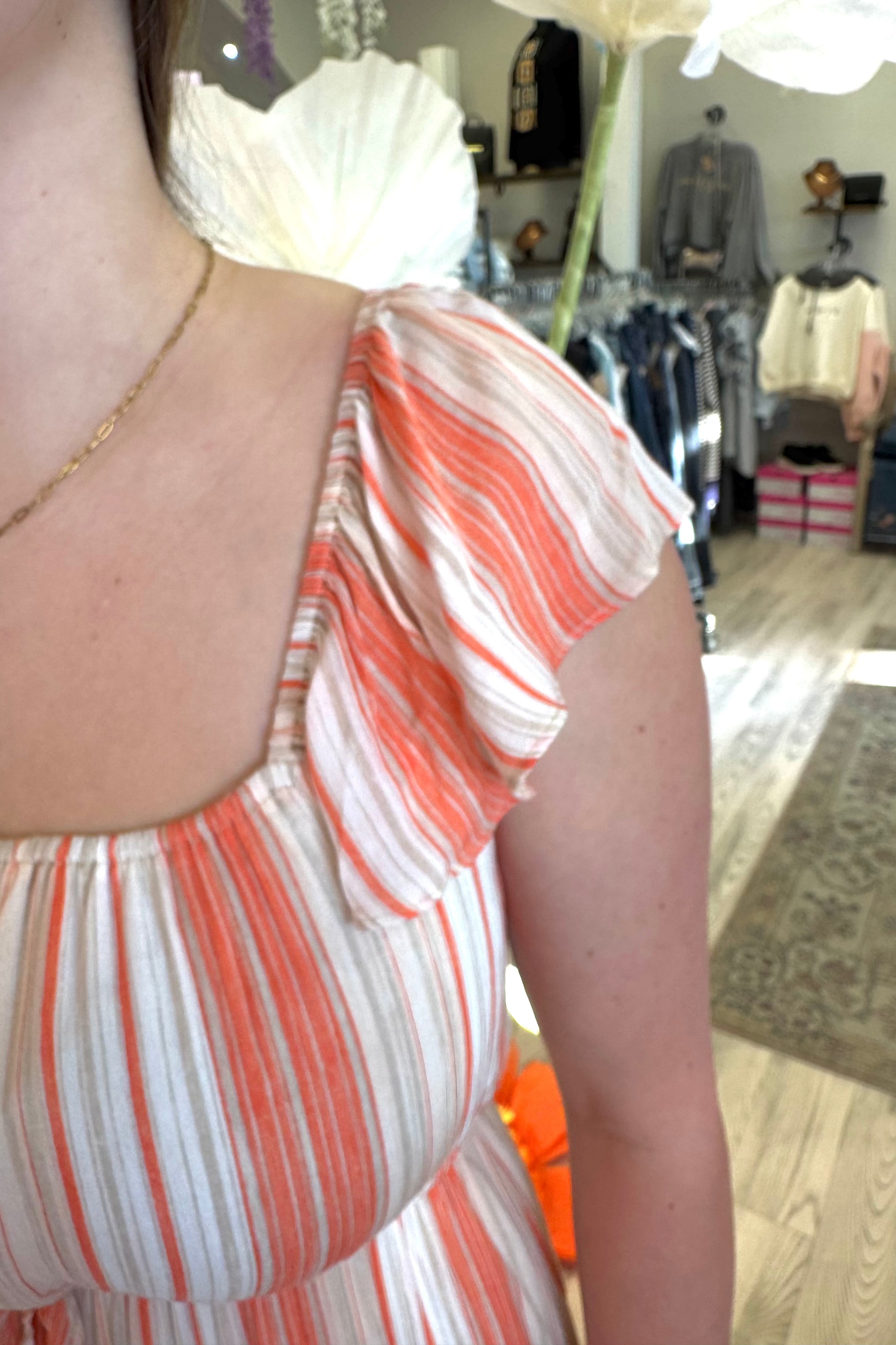 Flutter Sleeve Tie Waist Maxi Dress DRESS LIVERPOOL