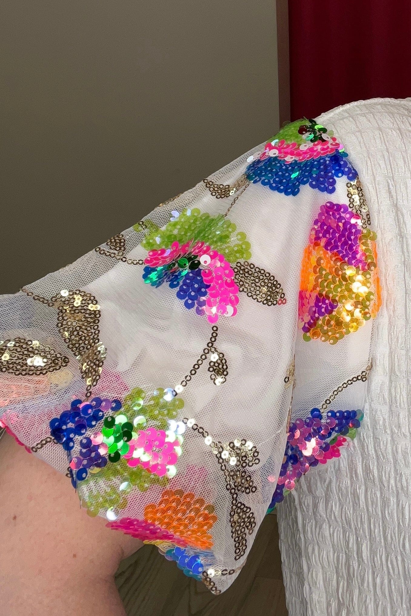 Kristin Puff Sequin Sleeve Textured Top OUTFIT COMPLETER JESS LEA