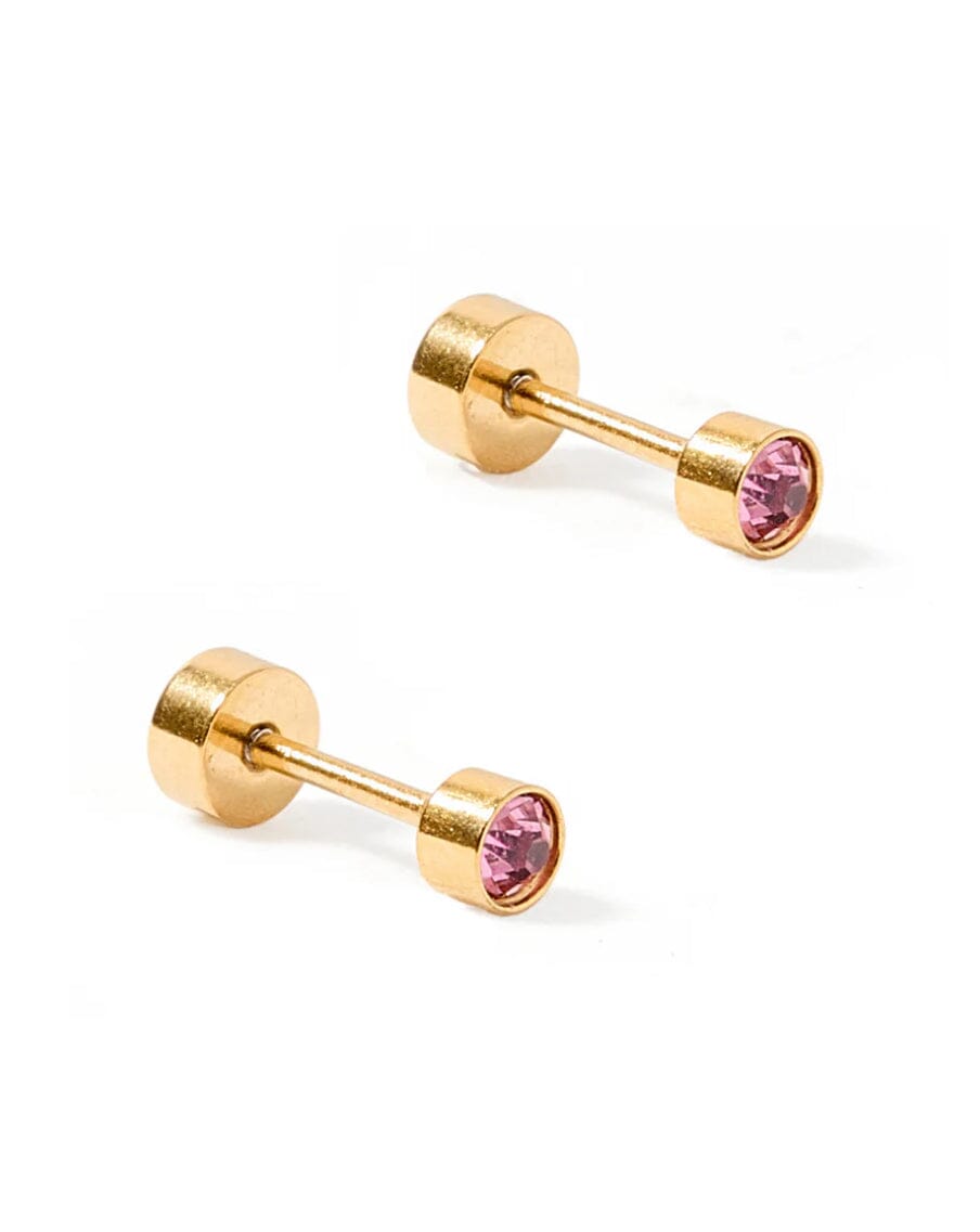 Pink Juliet 3mm Screwback Earrings JEWELRY LINNY CO