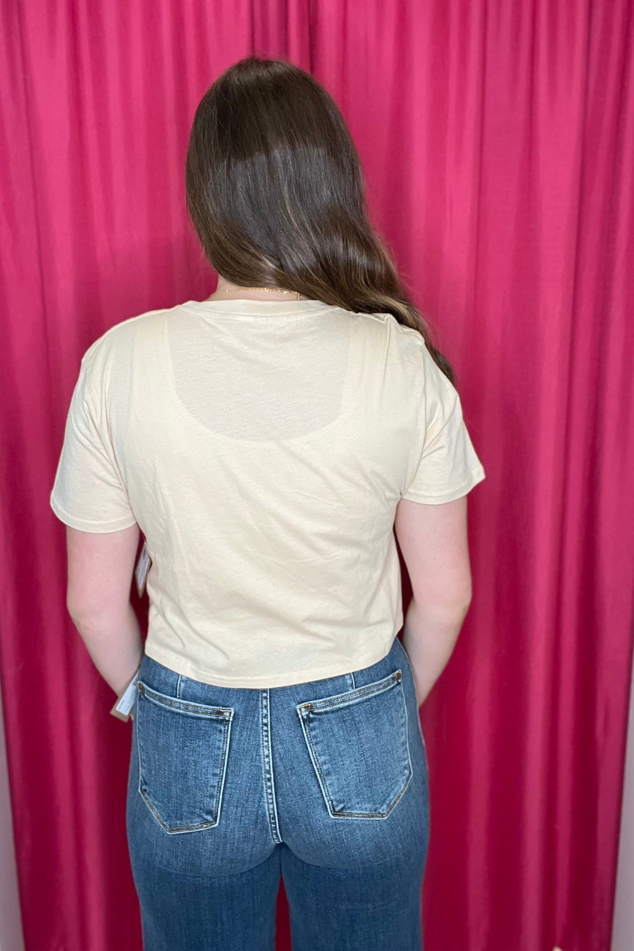 Fishing Teddy Cropped T-Shirt MISSY BASIC KNIT SUGAR STITCH