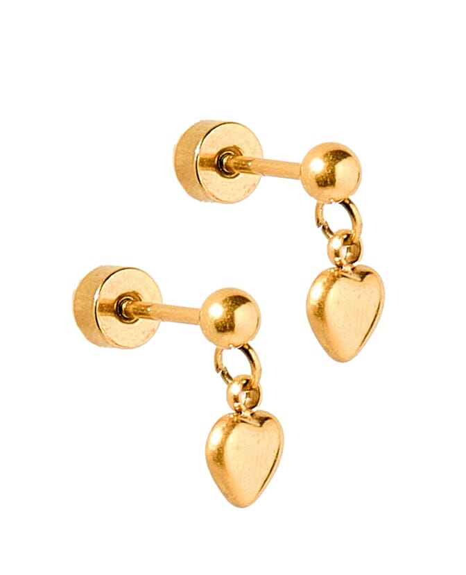 Millie Heart Screwback Studs JEWELRY LINNY CO
