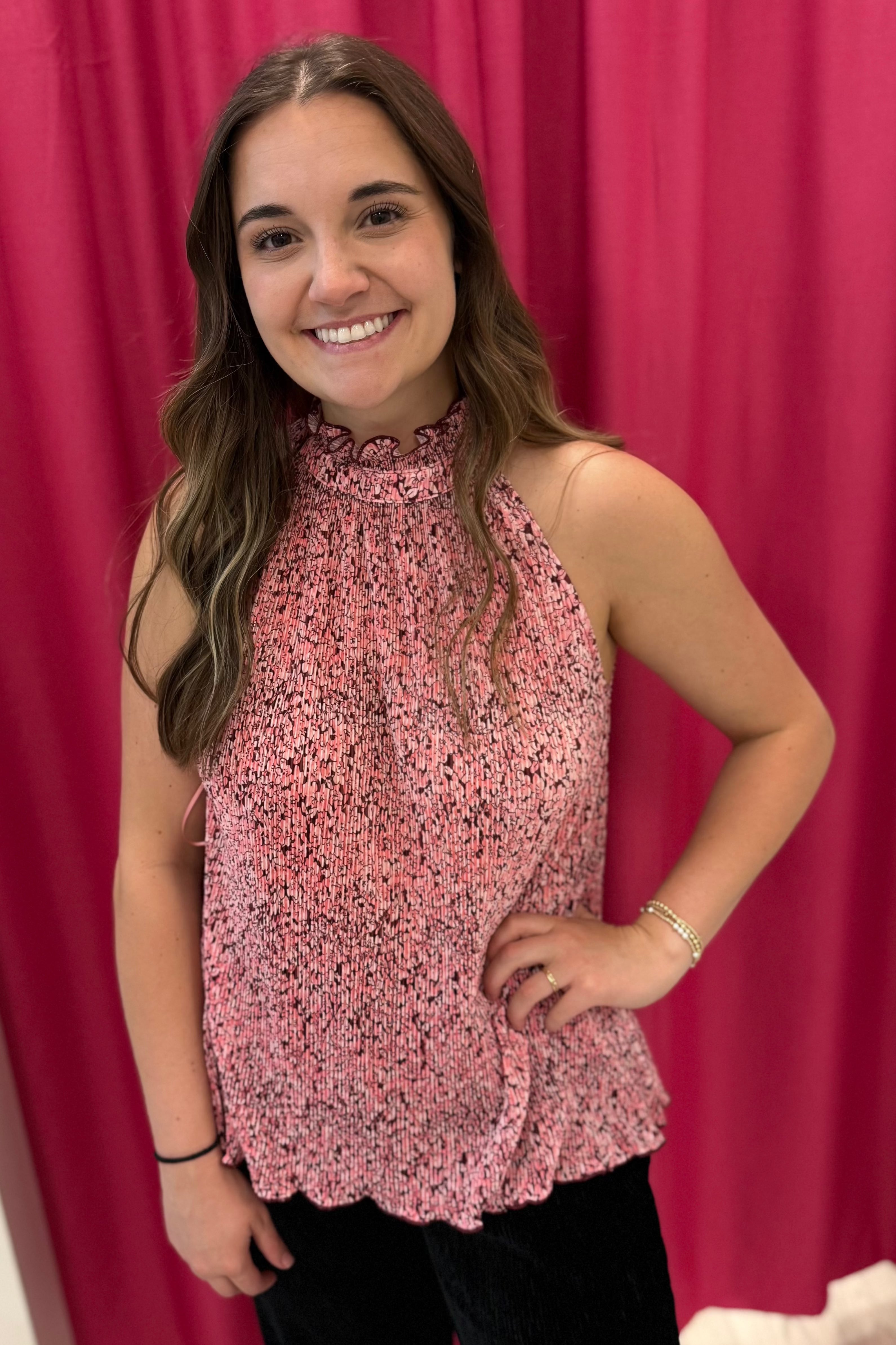 Dull Satin Mock Neck Halter Top JR TOP DRESSY EASEL