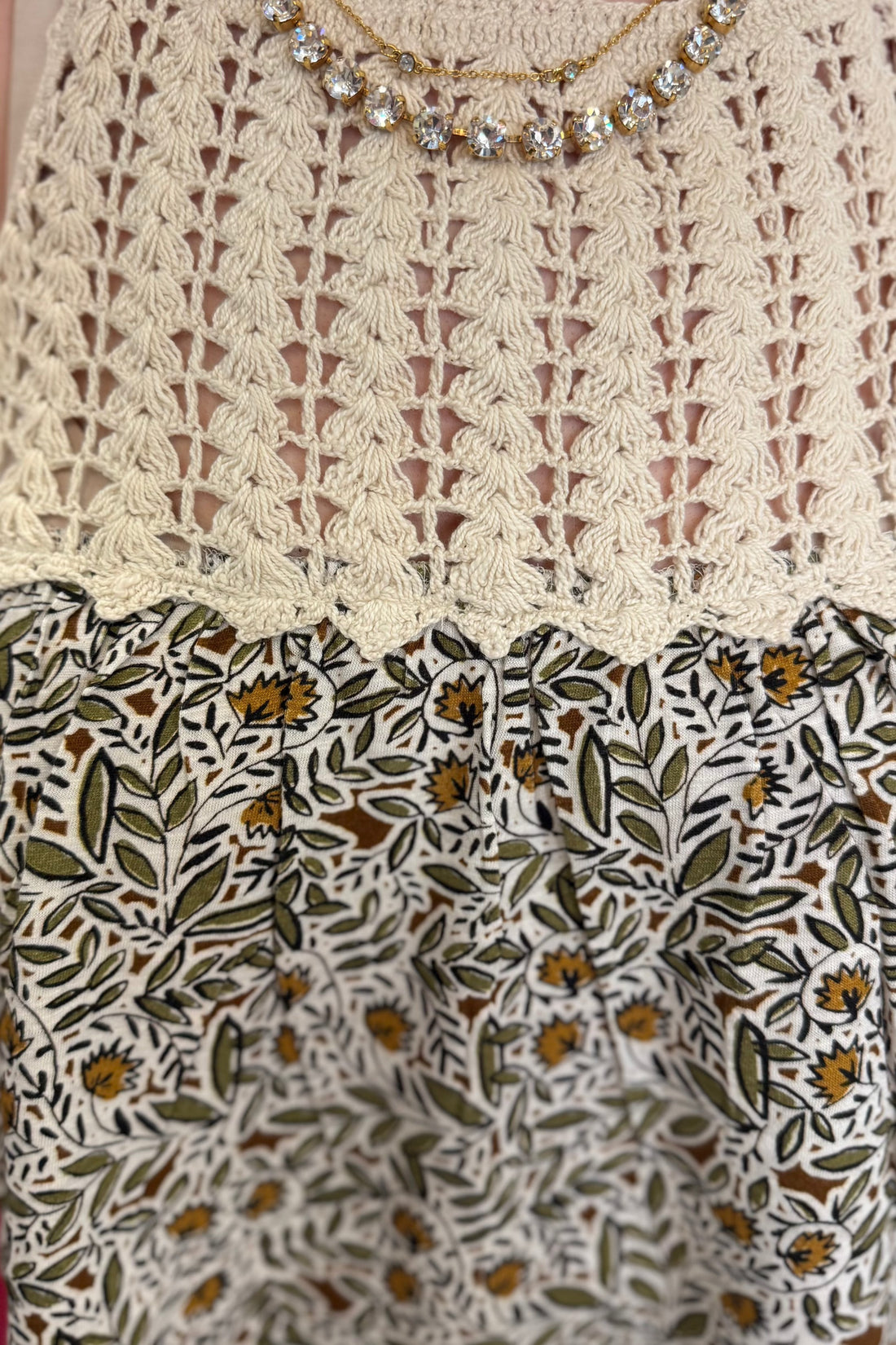 Halter Printed Tank with Crochet Detail MISSY TOP SPECIAL LIVERPOOL