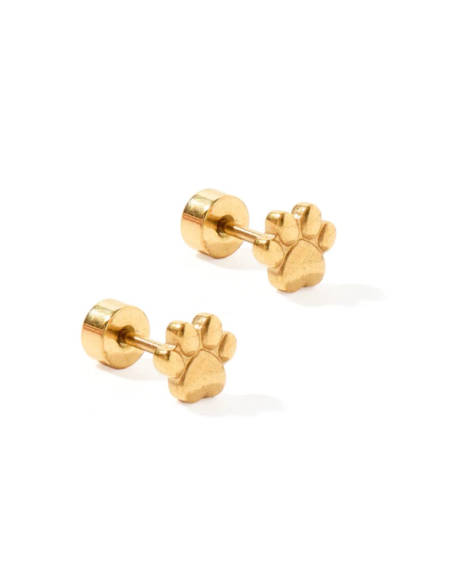 Paw Print Screwback Studs JEWELRY LINNY CO